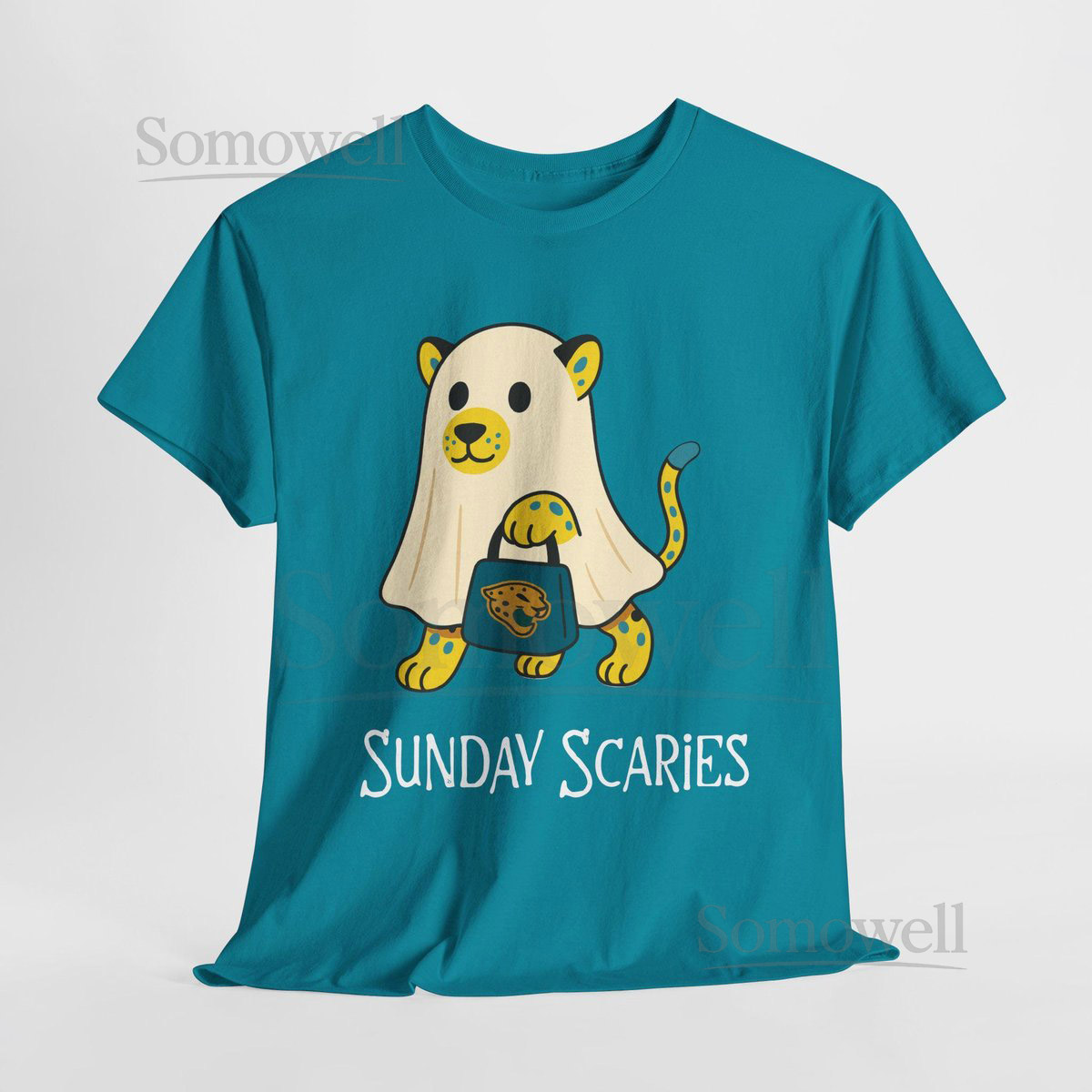 Halloween Ghost T-Shirt Jacksonville football shirt Jax Game Day Teal and Black Football shirt Jacksonville Fan Shirt Sunday S_200