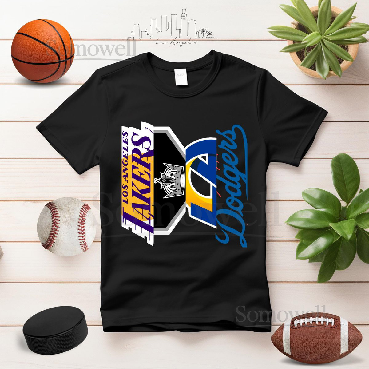 LA Teams Graphic Shirt Dodgers Kings Lakers Rams_559