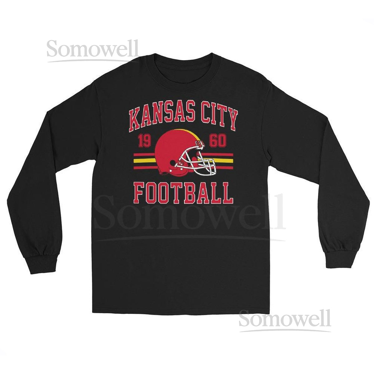 Distressed Kansas City Football Long Sleeve T-Shirt Vintage Style Unisex Tee_134
