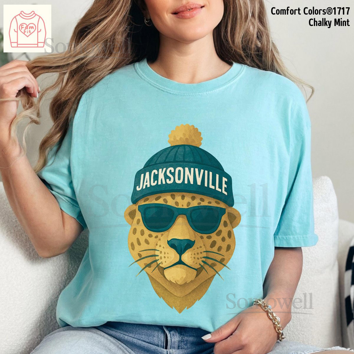 Comfort Colors Jacksonville Tshirt - Jaguar Watercolor Tee Football Gameday Shirt Famf_69