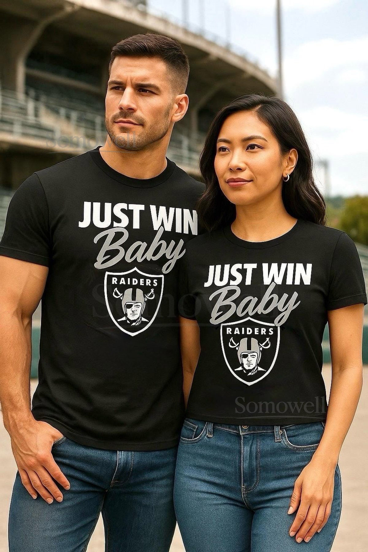 Las Vegas Raiders T-Shirt Silver Black Game Day Apparel_495