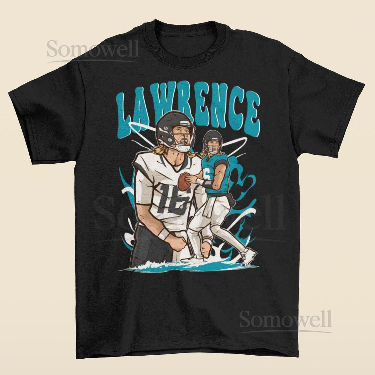 Trevor Lawrence Cartoon Style Jacksonville Football T_909