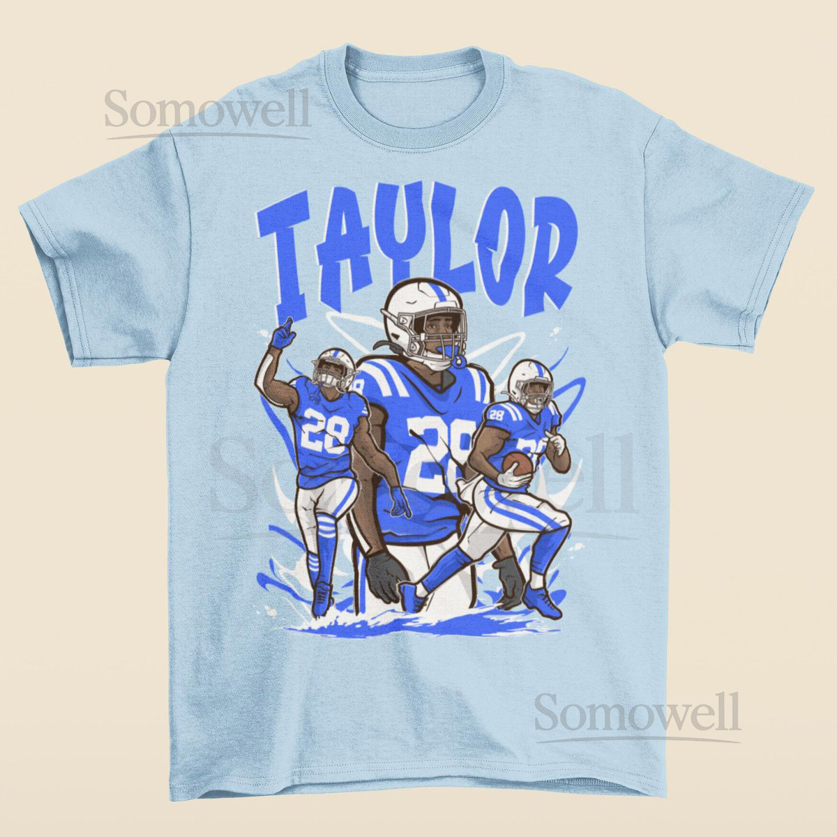 Jonathan Taylor Cartoon Style Indianapolis Football T_736