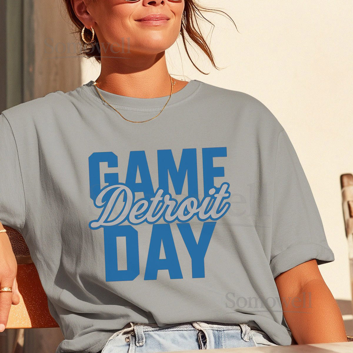 Game Day Detroit Comfort Colors T-Shirt Lions Football Tee NFL Game Day Shirt Detroit Fan Apparel Tailgate Outfit Unisex_349