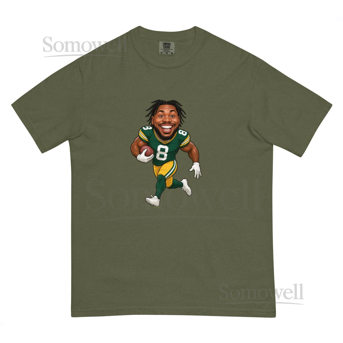 Green Bay Packers Josh Jacobs Unisex garment-dyed heavyweight t-shirt_465