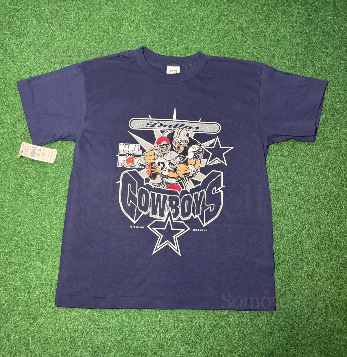 1997 90s Dallas Cowboys NFL on Fox T-shirt deadstock new with tags XS football_4