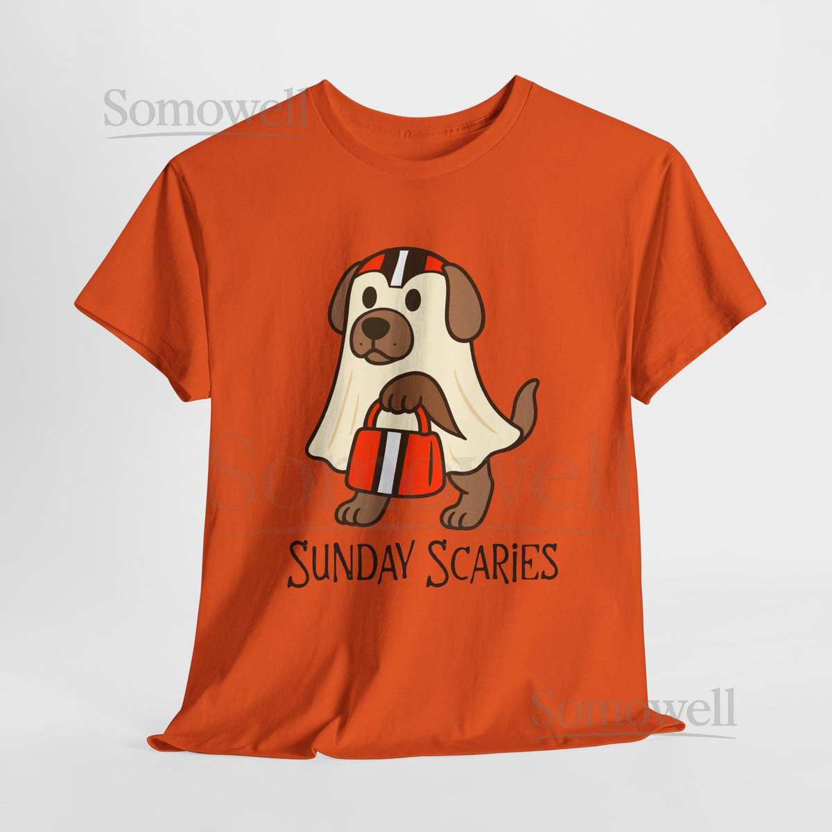 Halloween Ghost T-Shirt Cleveland football shirt Cleveland Game Day Brown and Orange Football shirt Cleveland Fan Shirt Sunday Scaries_520