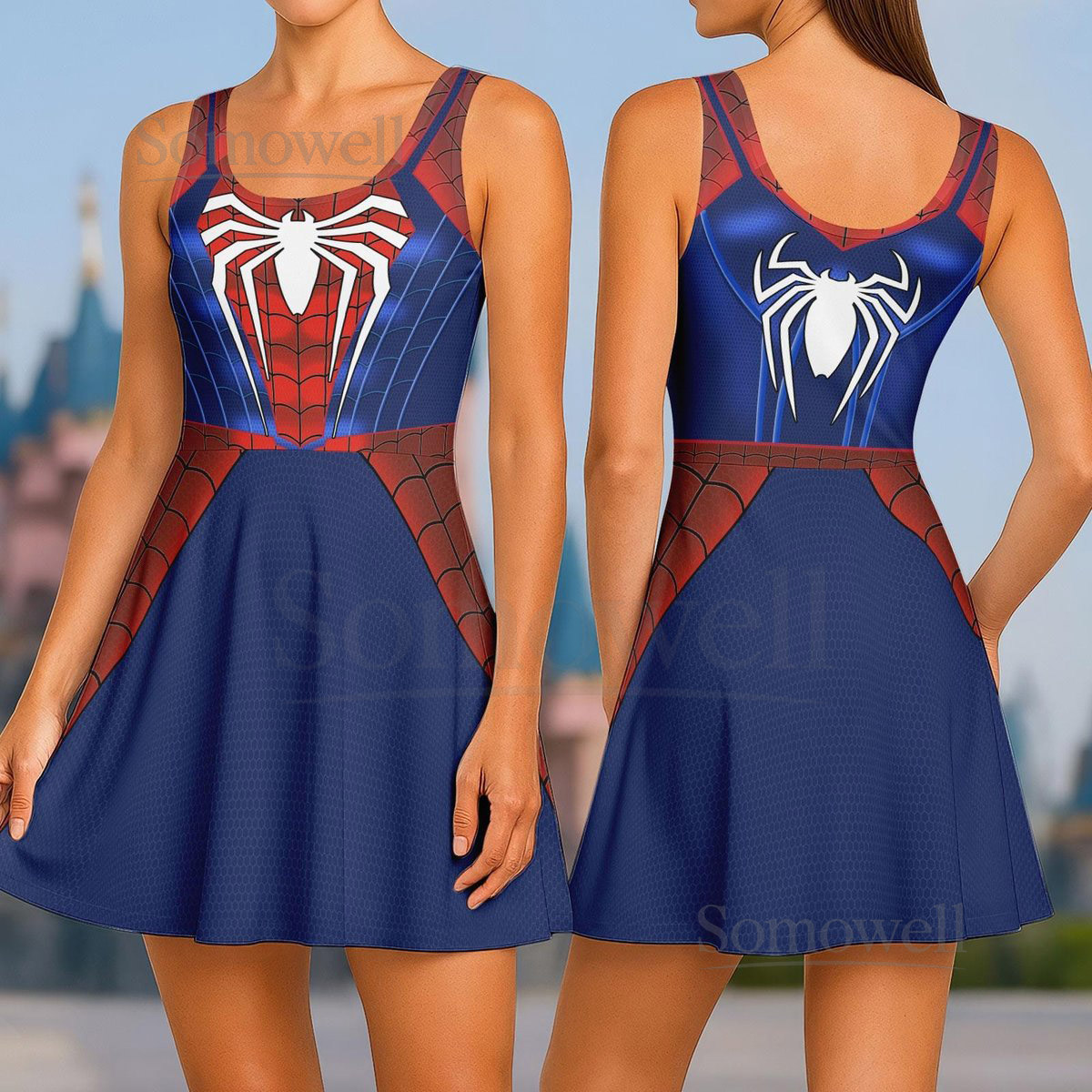 Spider-Man Skater Dress Spiderman Women Dress Spider Man Summer Dress Spidey Dress Superhero Cartoon Casual Dress Gift For Her_172