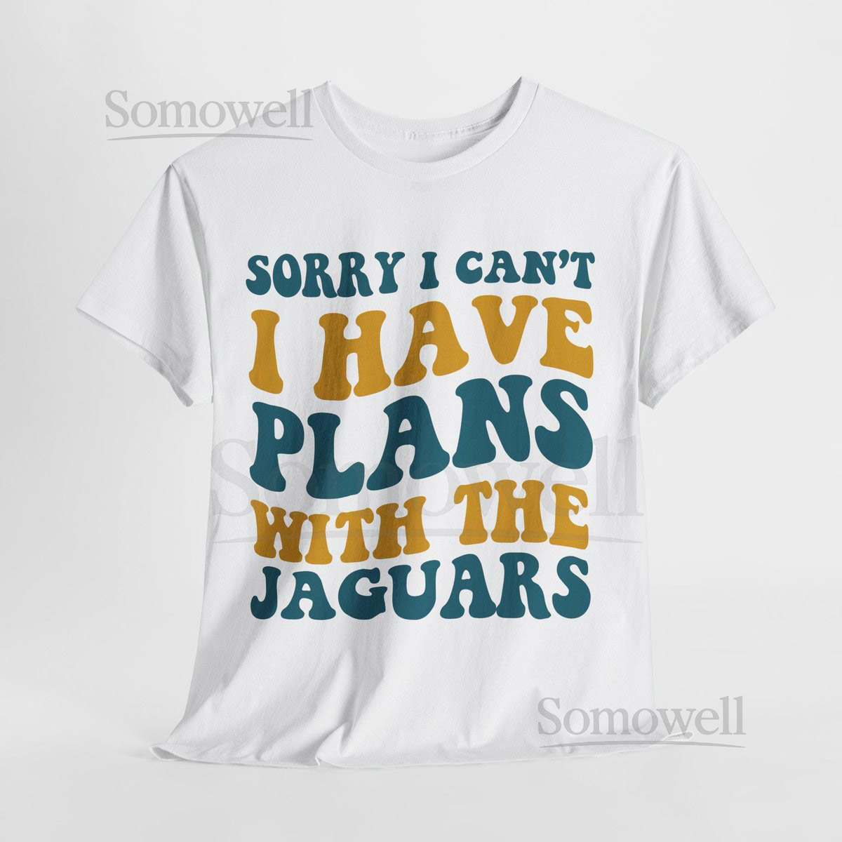 Sorry I Can't I Have Plans With Jacksonville Football Shirt Jaguars Fan Tee Teal and Black Game D_833