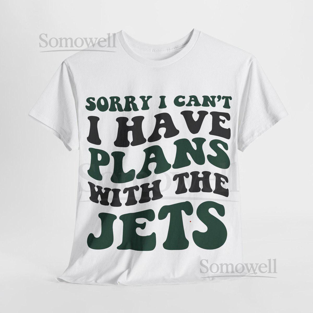Sorry I Can't I Have Plans With New York Football Shirt Jets Fan Tee Green and White Game Day Top_486