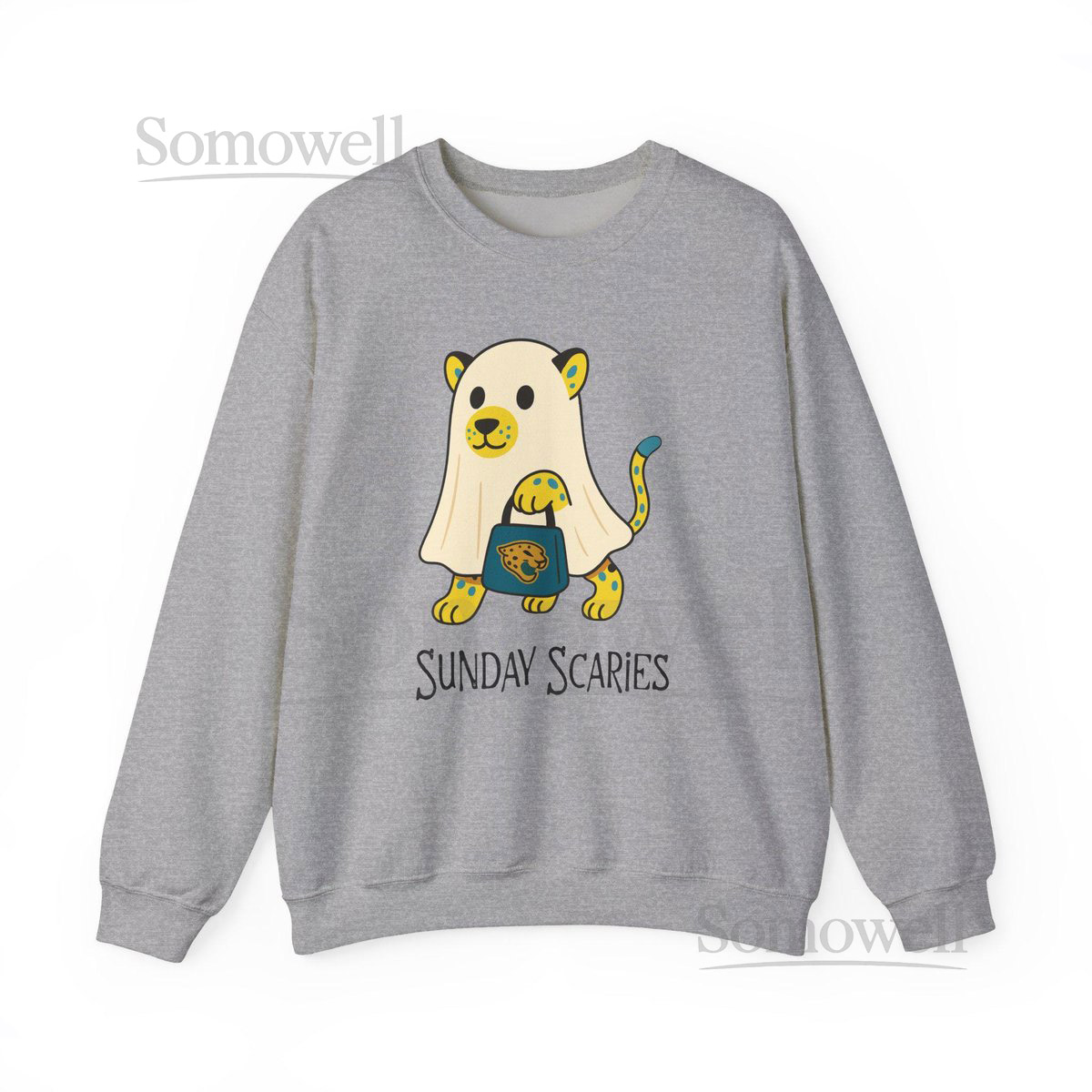 Halloween Ghost Sweatshirt Jacksonville Sweatshirt Jacksonville Game Day Teal and Black Football Jacksonville Fan Shirt Sunday S_191