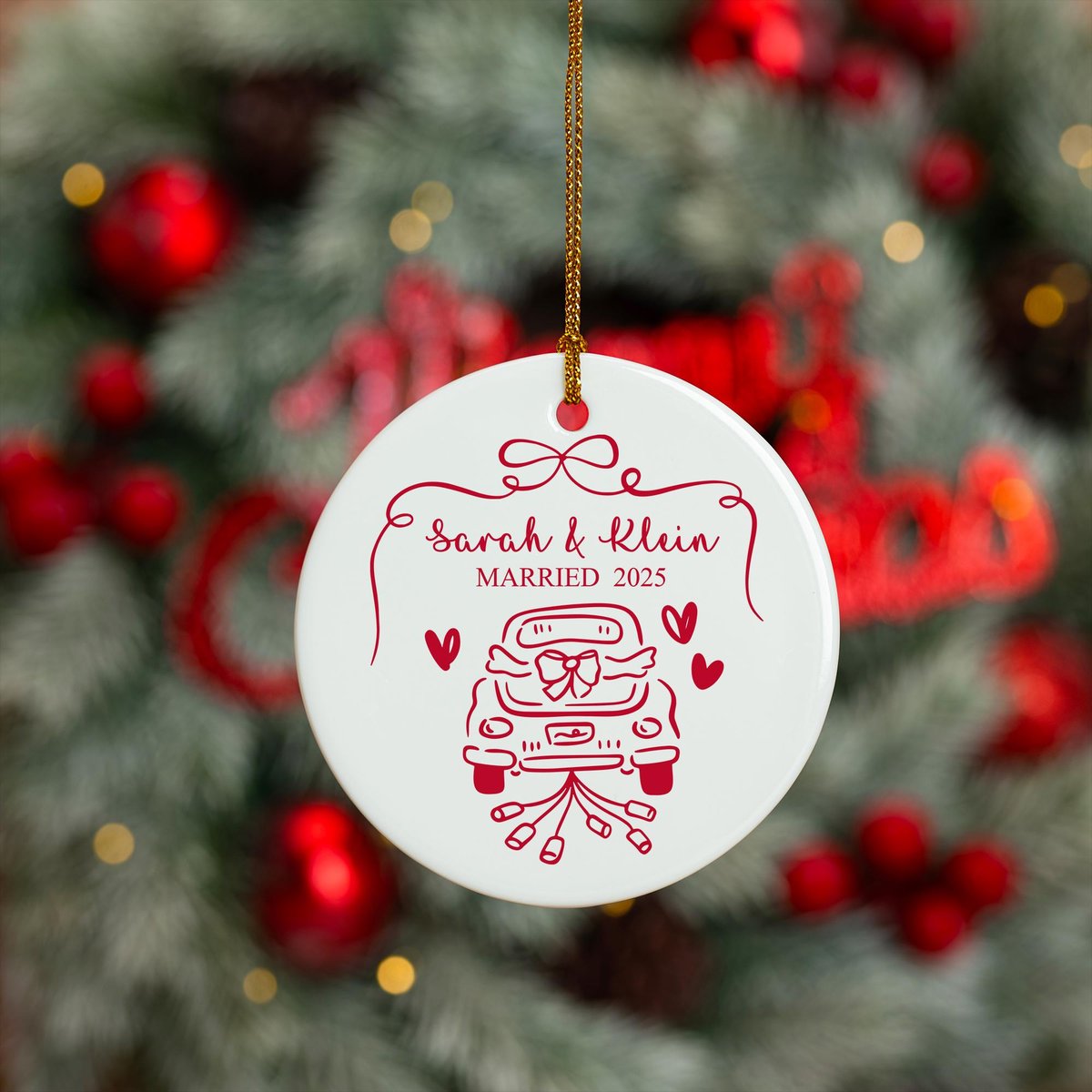 Personalized Married Ornament First Christmas Keepsake Mr Mrs Ceramic Bauble