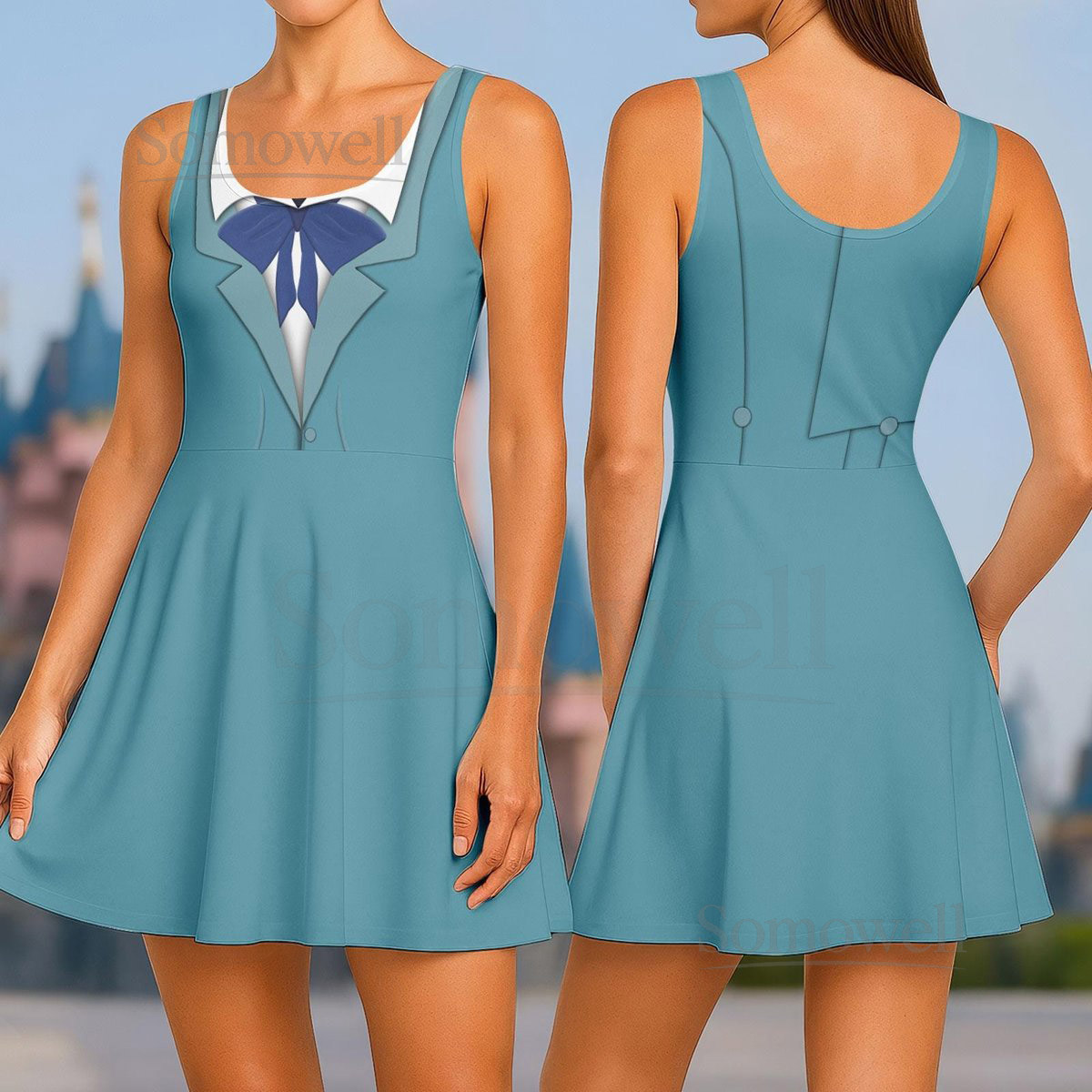 Ezra Hitchhiking Ghosts Skater Dress Haunted Mansion Costume Shirt Disney Women Dress Halloween Shirt Magic Kingdom Gift For Her_63