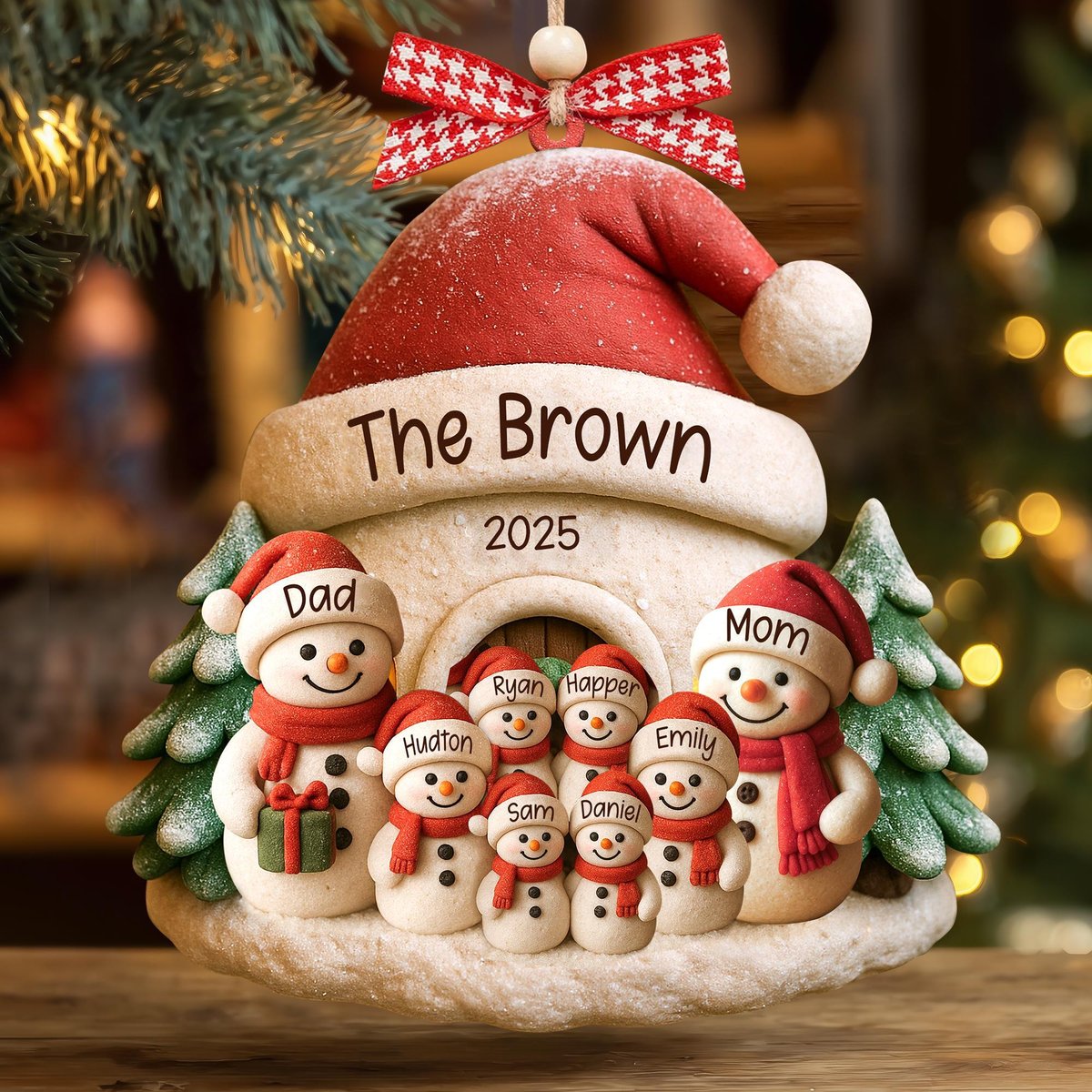 Personalized Snowman Ornament Acrylic Family Christmas Tree Decor Holiday Keepsake Christmas Decor Xmas Gift