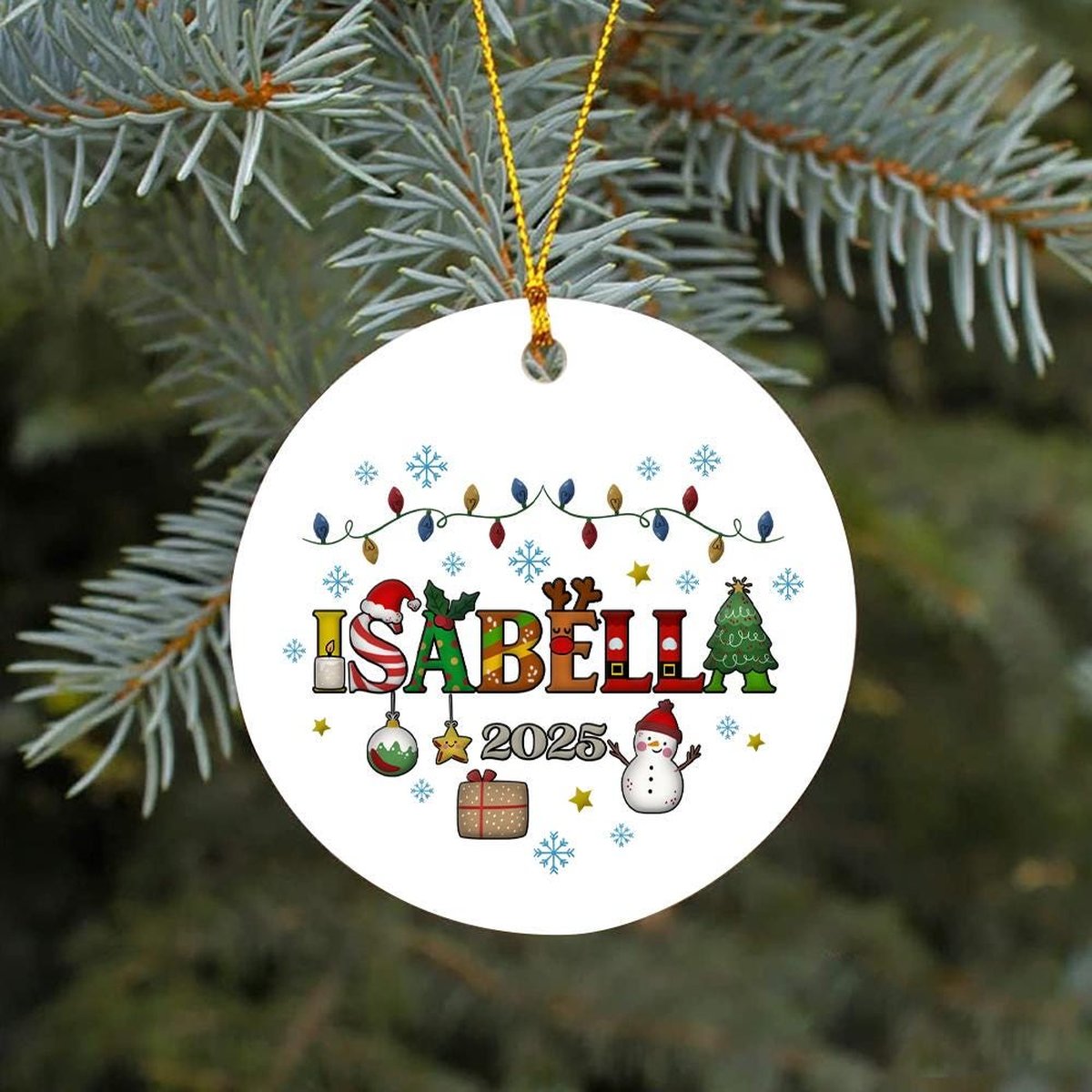 Personalized Kids Christmas Ornament 2025 Custom Name Ornament for Boys Girls Holiday Keepsake Gift