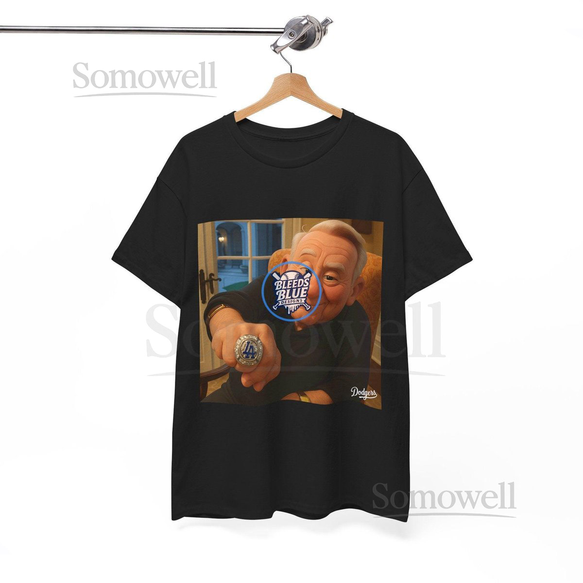 Dodgers Vin Scully Championship Ring Tee Unisex Heavy Cotton Baseball Shirt_363