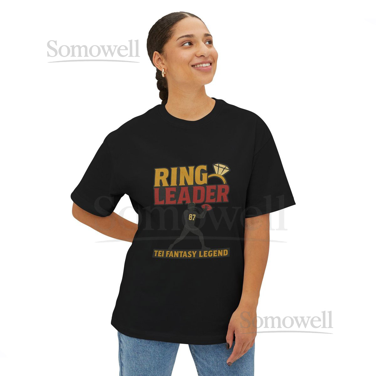 Travis Kelce RING LEADER Oversized T-Shirt Retro Fantasy Football Tee Chiefs Streetwear Unisex_768