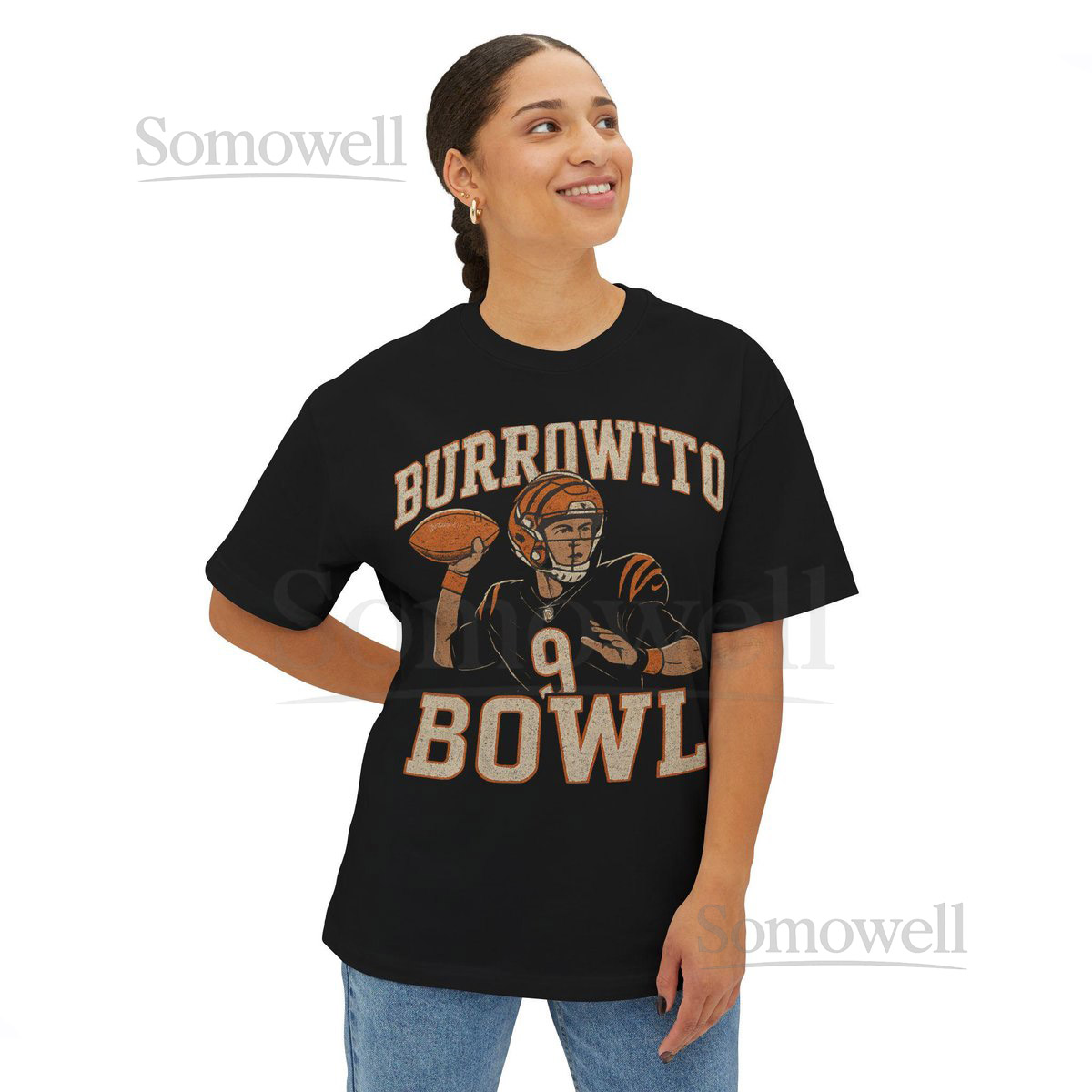 Joe Burrow Tee Burrowito Bowl Fantasy Football QB1 Cincinnati Bengals Retro Streetwear Shirt_706