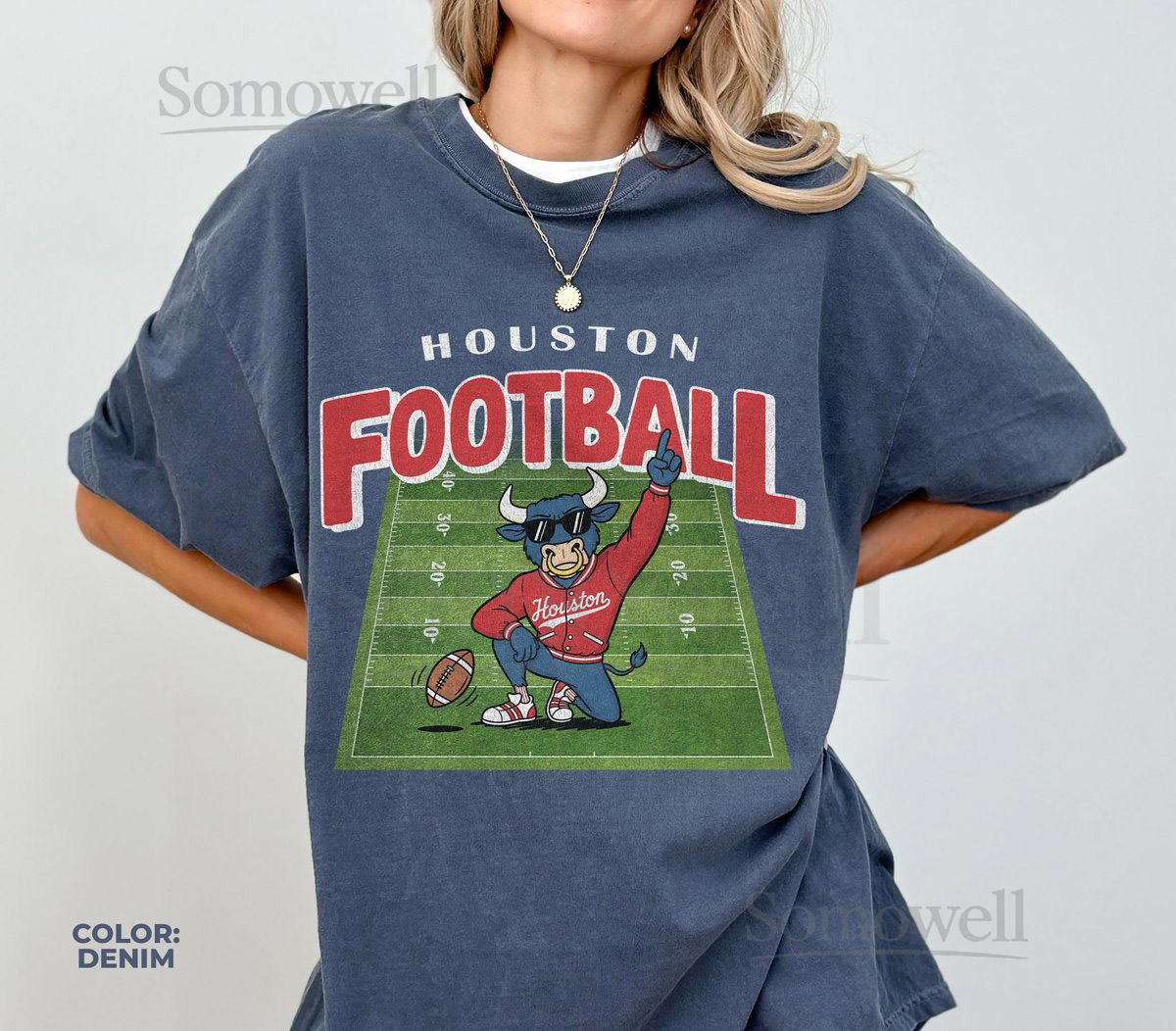 Vintage Houston Football Shirt Comfort Colors Texans Mascot Shirt Houston Texans Football Crewneck Tee Football ShirtTexans Game D_956