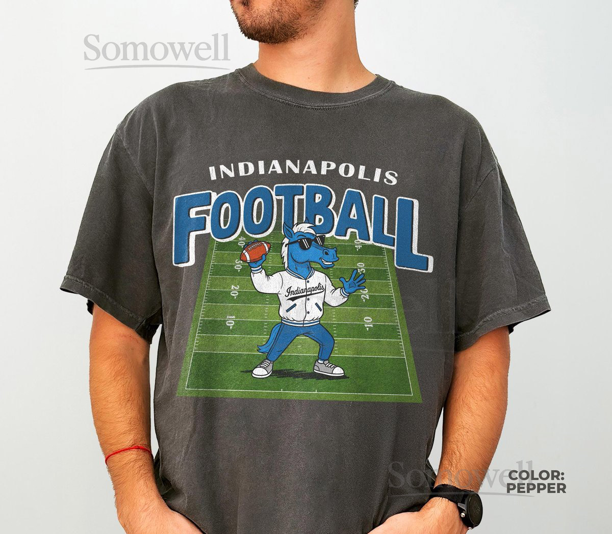 Vintage Indianapolis Football Shirt Comfort Colors Colts Mascot Shirt Indy Football Crewneck Tee Football Shirt Indy Colts Game D_995