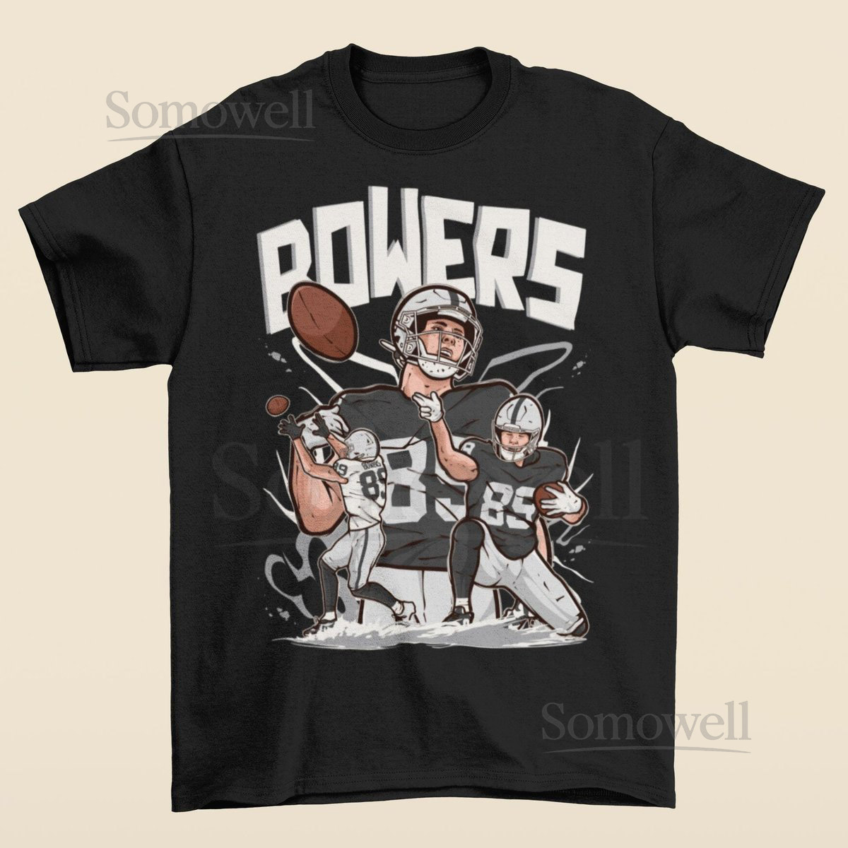 Brock Bowers Cartoon Style Las Vegas Football T-Shirt_44