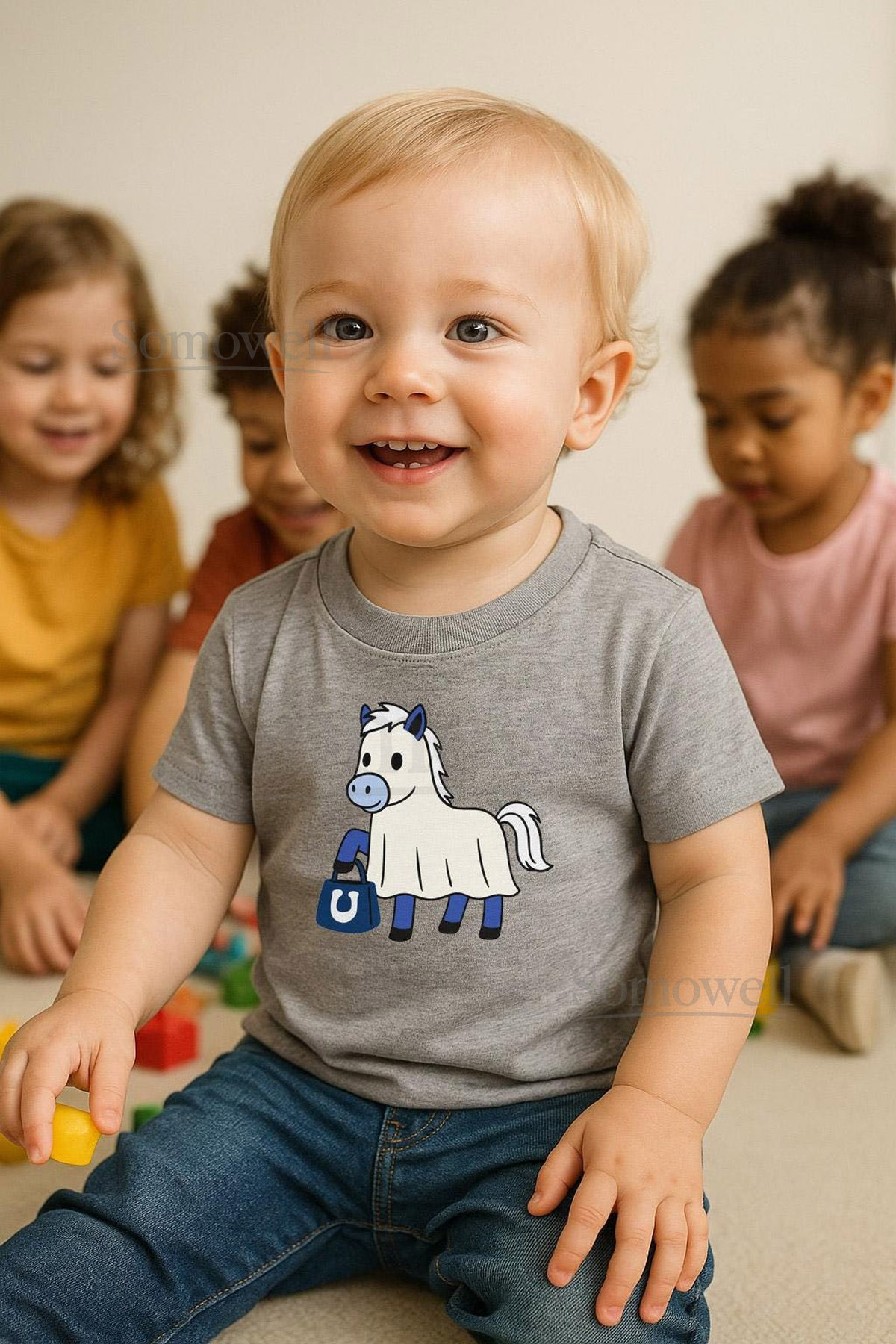 Halloween Ghost TShirt Indianapolis football shirt for Toddlers Indianapolis Game Day Blue White Football shirt Indianapolis Fan_198