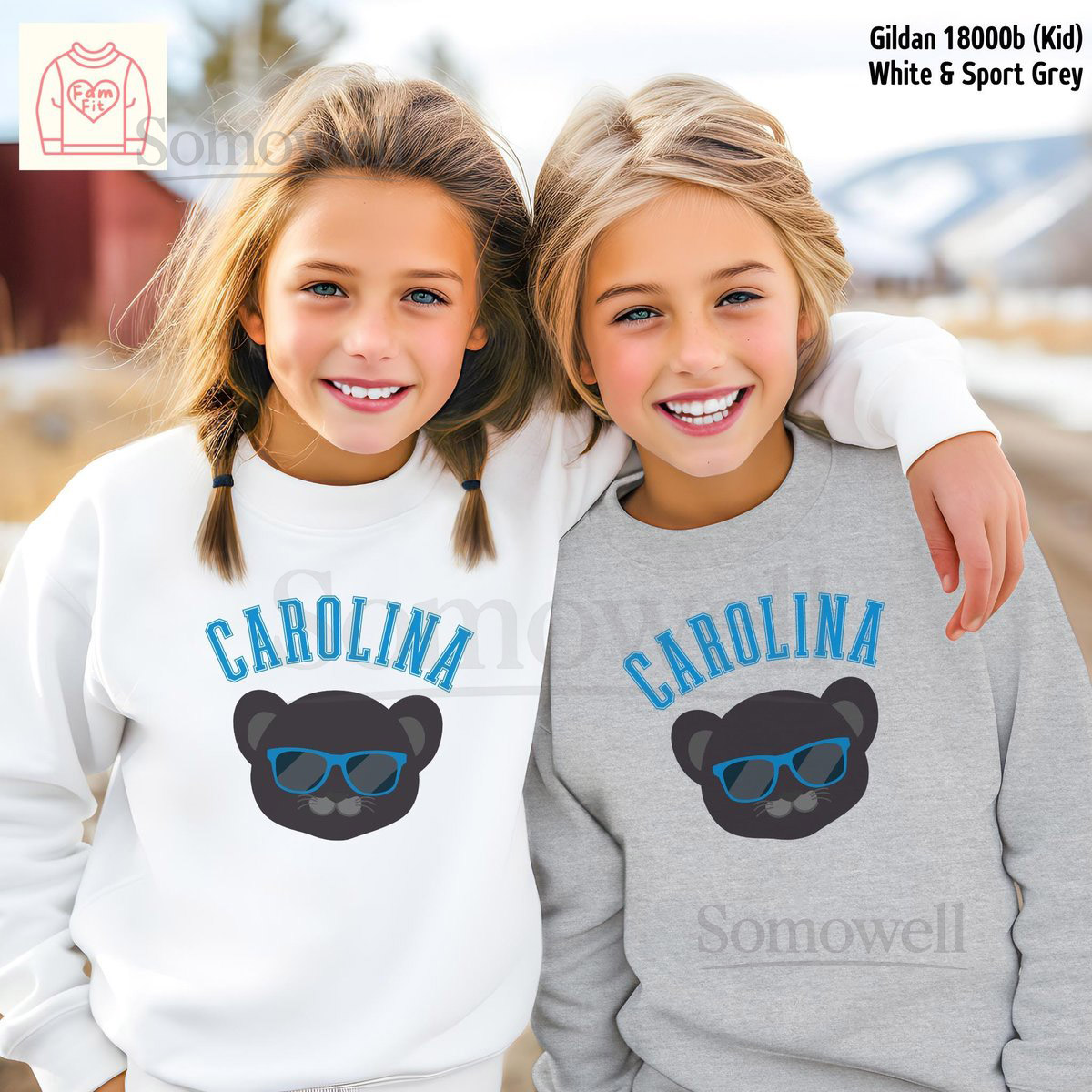 Carolina Kids Crewneck Sweatshirt - Panther Gameday Shirt Mommi Me Sweatshirt FamFit 22-01_385