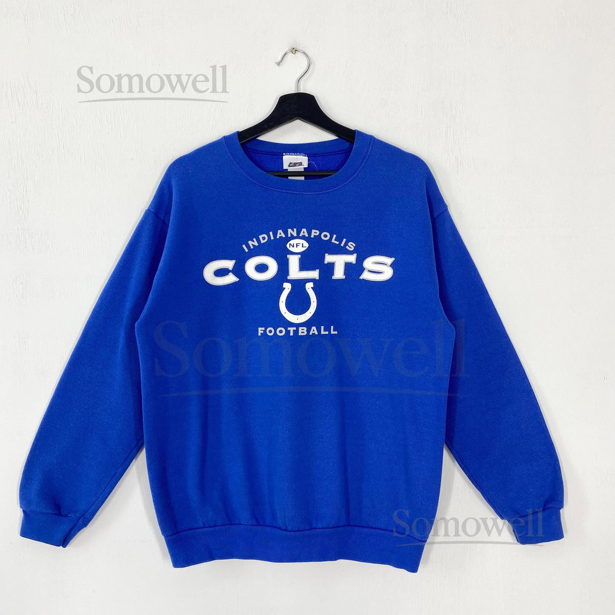 Vintage Indianapolis Colts Sweatshirt Crewneck Pullover Sportswear NFL Indianapolis Colts Print Logo Blue _990