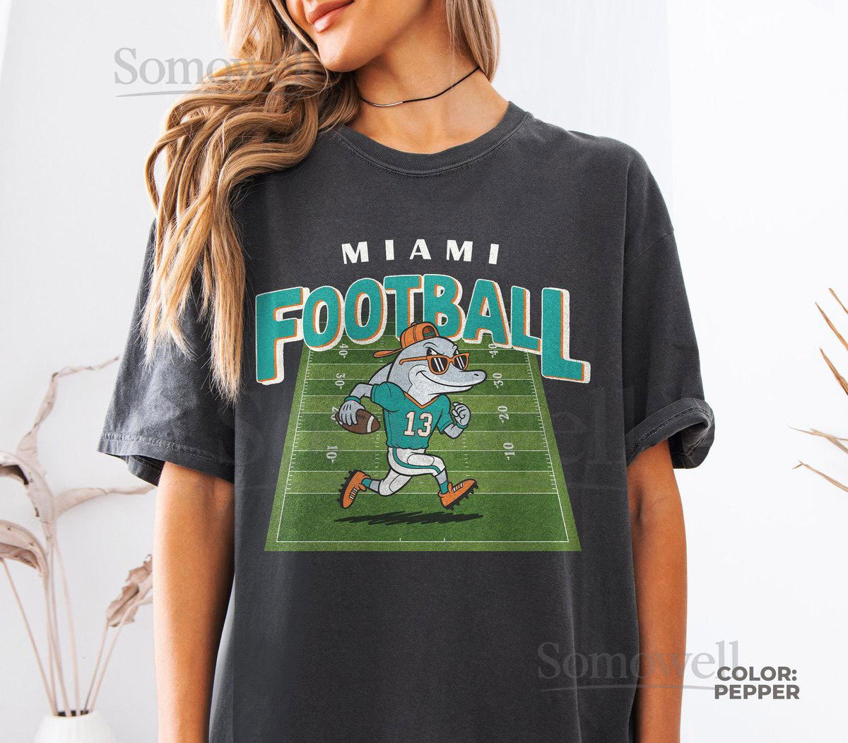 Vintage Miami Football Shirt Comfort Colors Dolphins Mascot Shirt Miami Football Crewneck Tee Football Shirt Miami Dolphins Game Day Tee_702