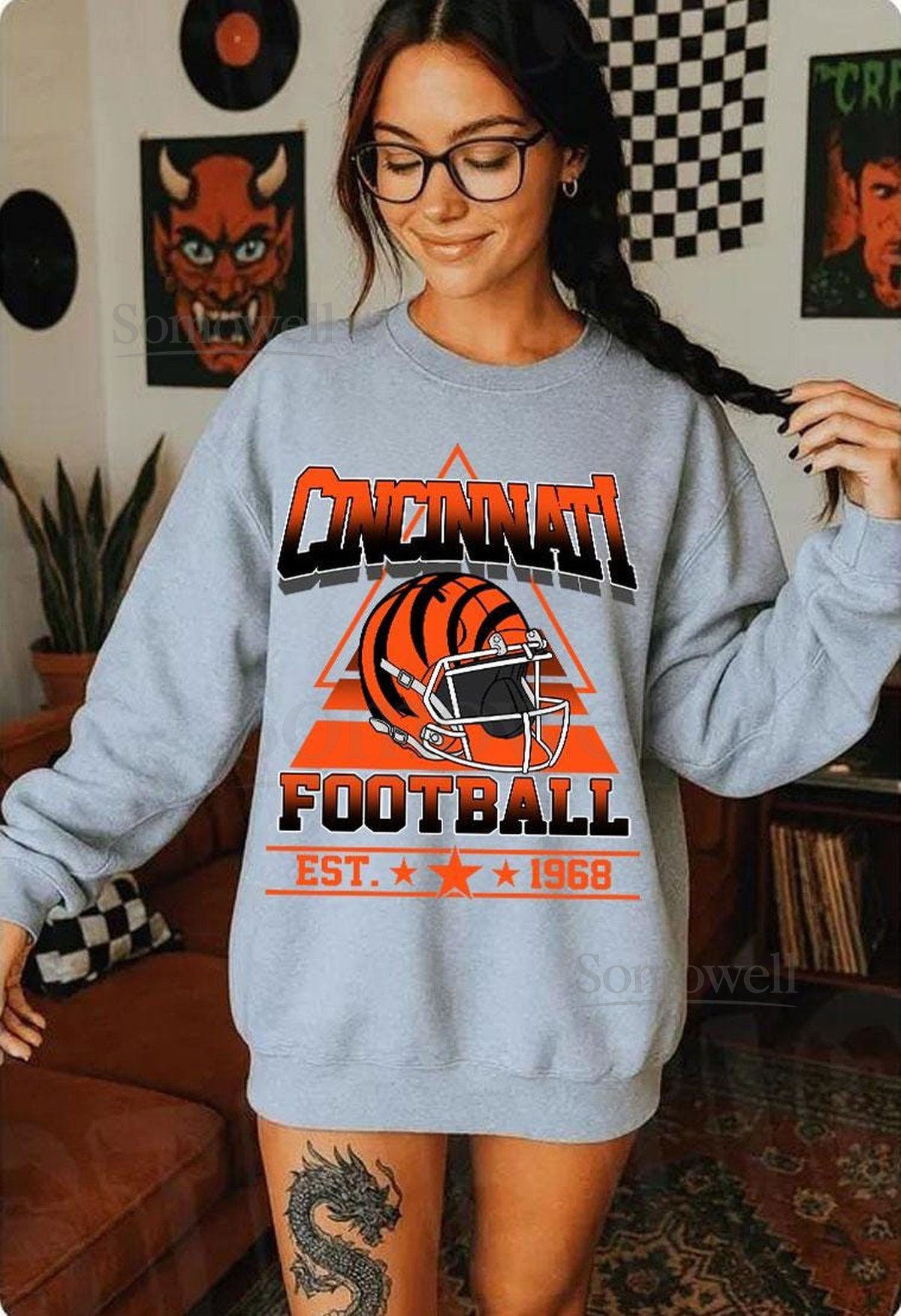 Cincinnati Football SweatshirtCincinnati Game Day ShirtCincinnati ShirtSunday Football ShirtTrendy Cincinnati Football Fan Shirt_544