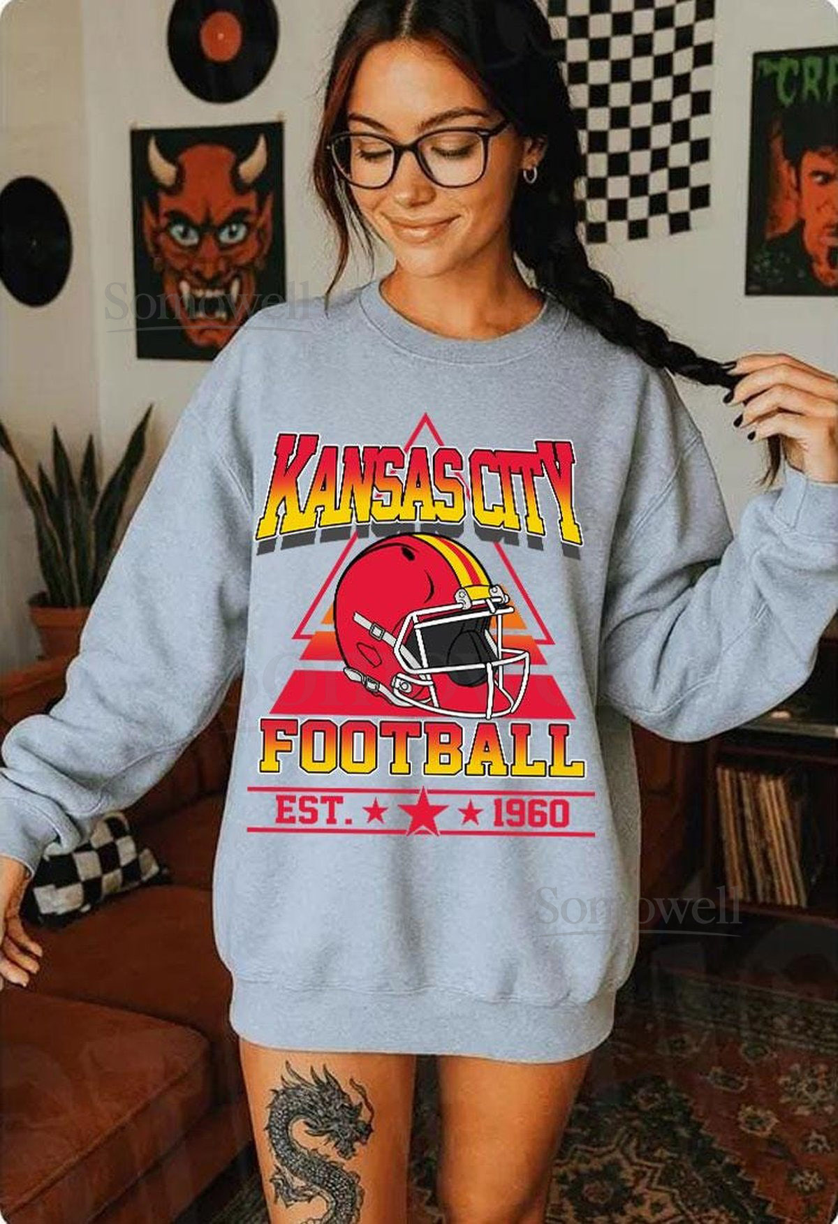 Kansas City Football SweatshirtKansas City Game Day ShirtKansas City ShirtSunday Football ShirtTrendy Kansas City Football Fan Shirt_43