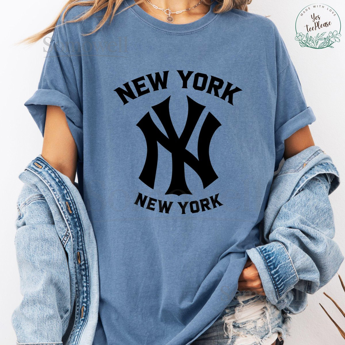 Women's New York Baseball Tee Comfort Colors Fan Shirt_609
