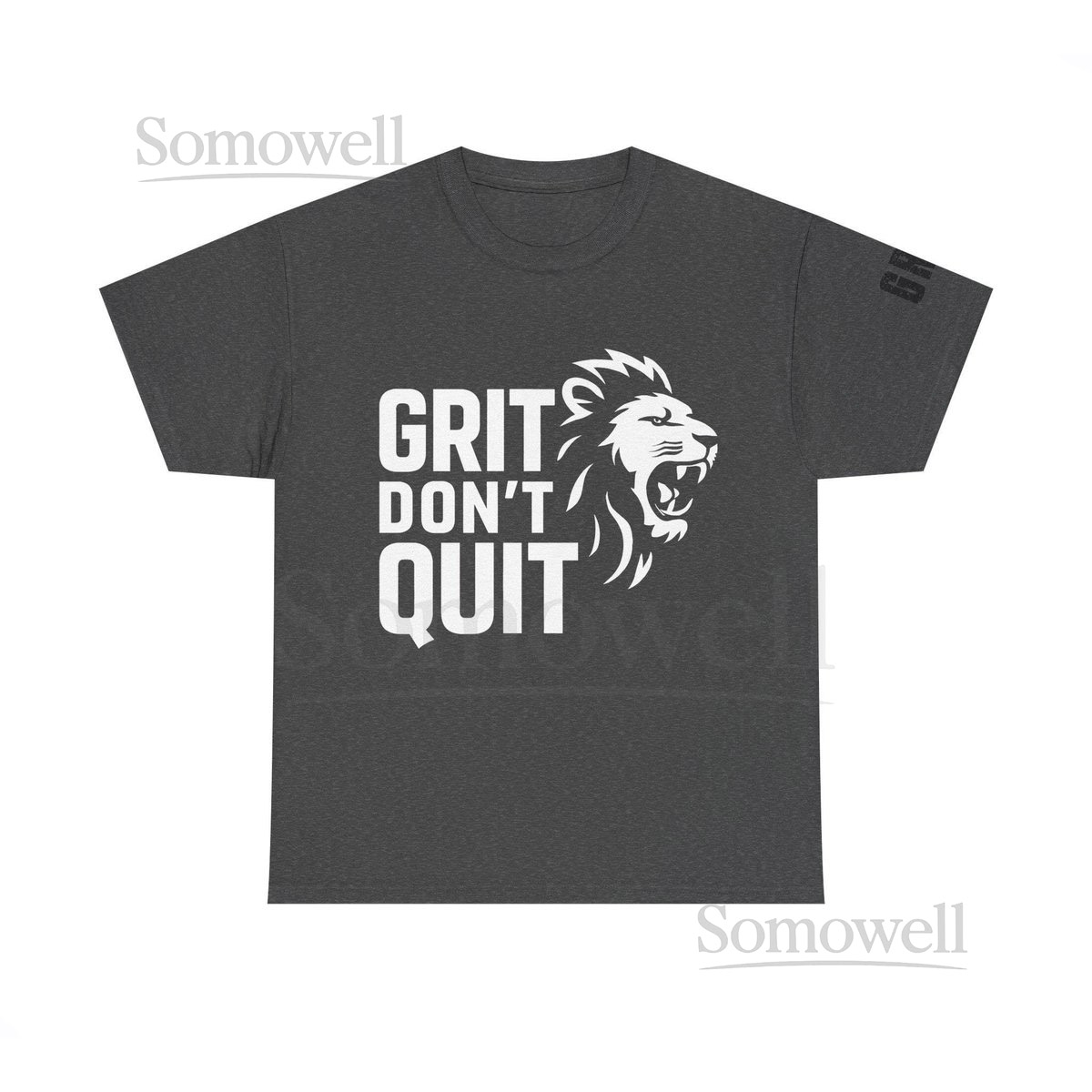 Detroit Lions GRIT DON'T QUIT White Text Cotton Tee Unisex Heavy T-Shirt Detroit Football Fan Gift_250