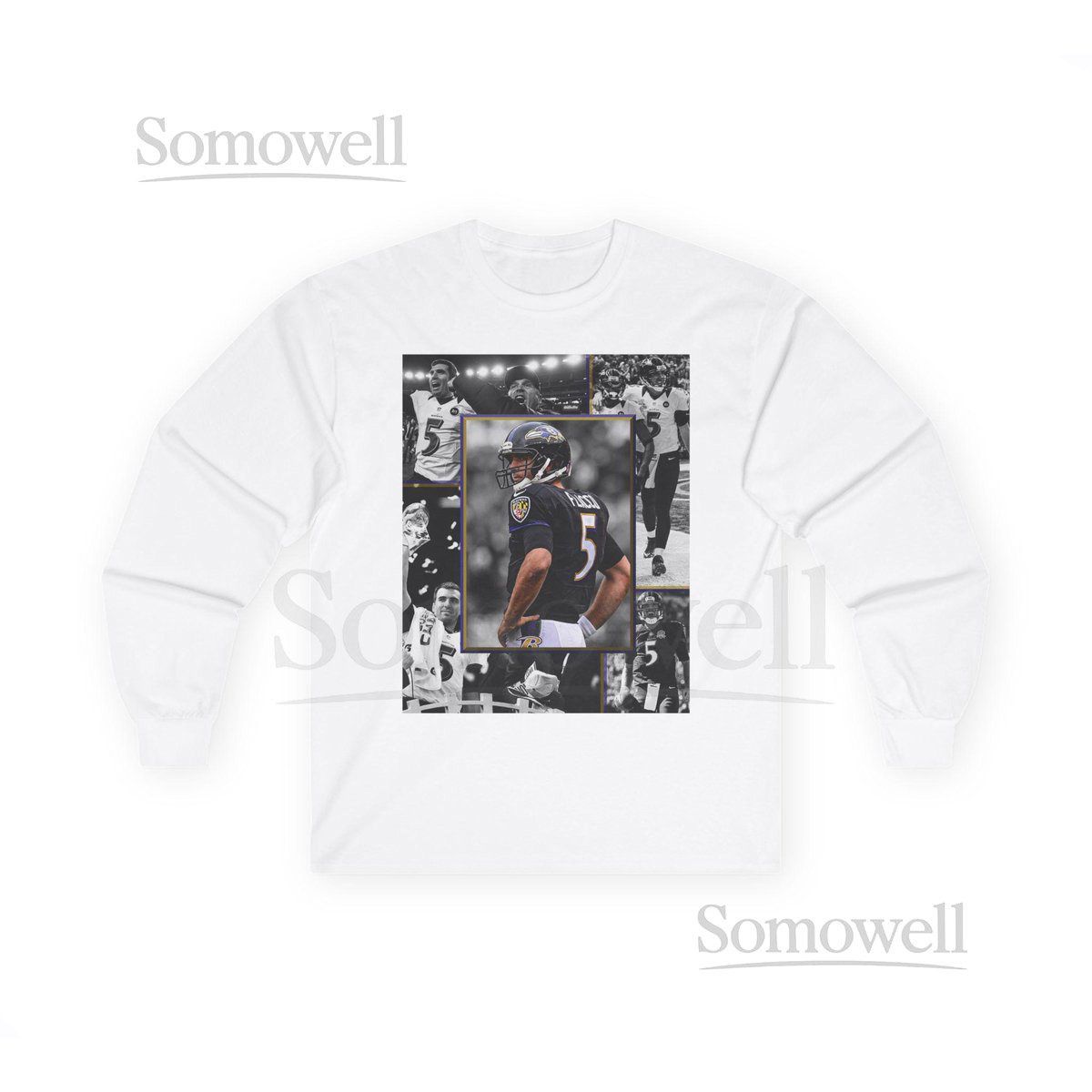 Joe Flacco Baltimore Ravens Long Sleeve Shirt Sporty Football Tee_713