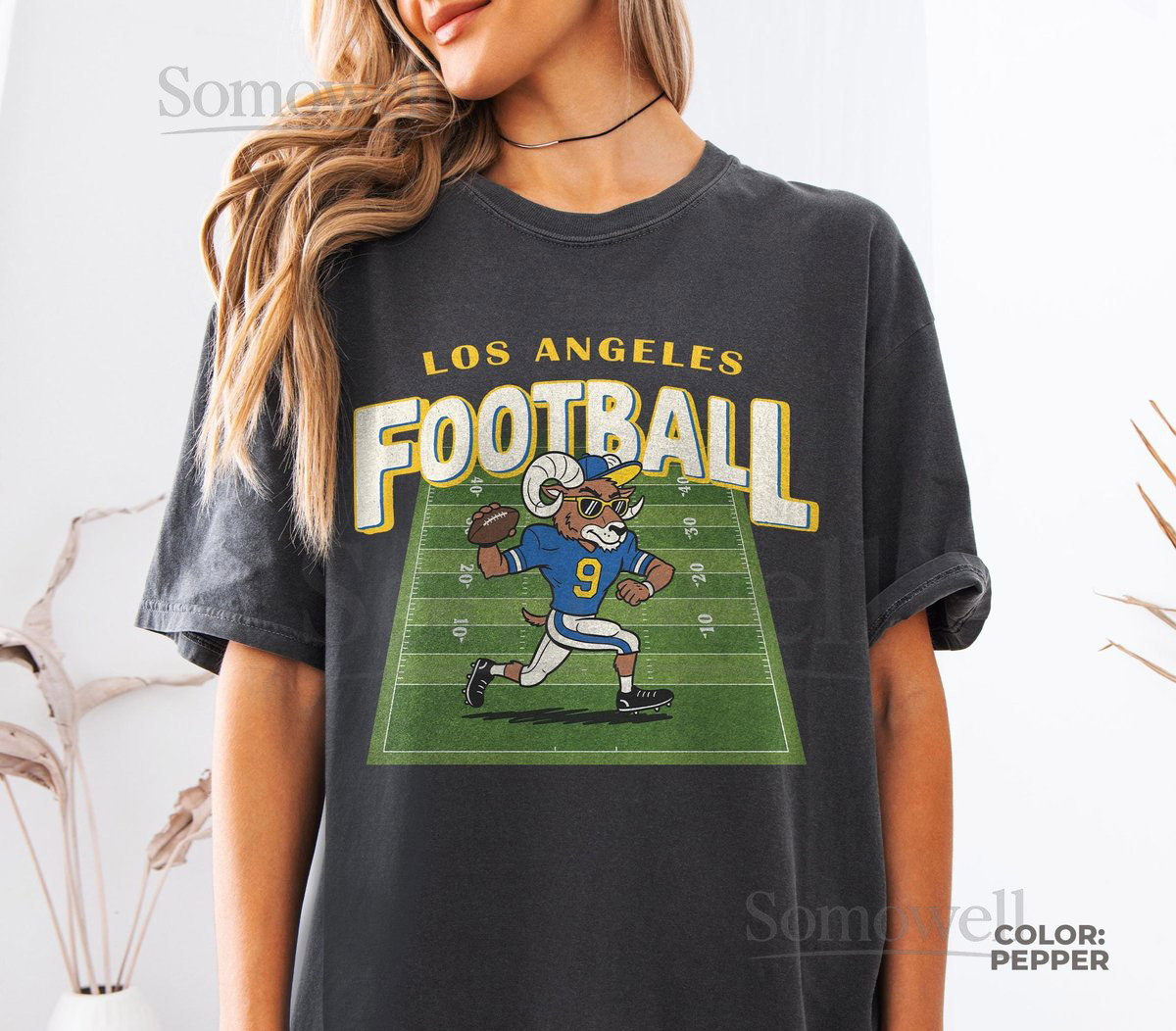 Vintage Los Angeles Football Shirt Comfort Colors Rams Mascot Shirt Los Angeles Football Crewneck Tee Football Shirt Rams Game Day Tee_816