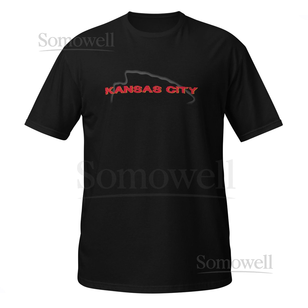 Kansas City Chiefs Black Cotton T-Shirt Game Day Football Fan Tee_253