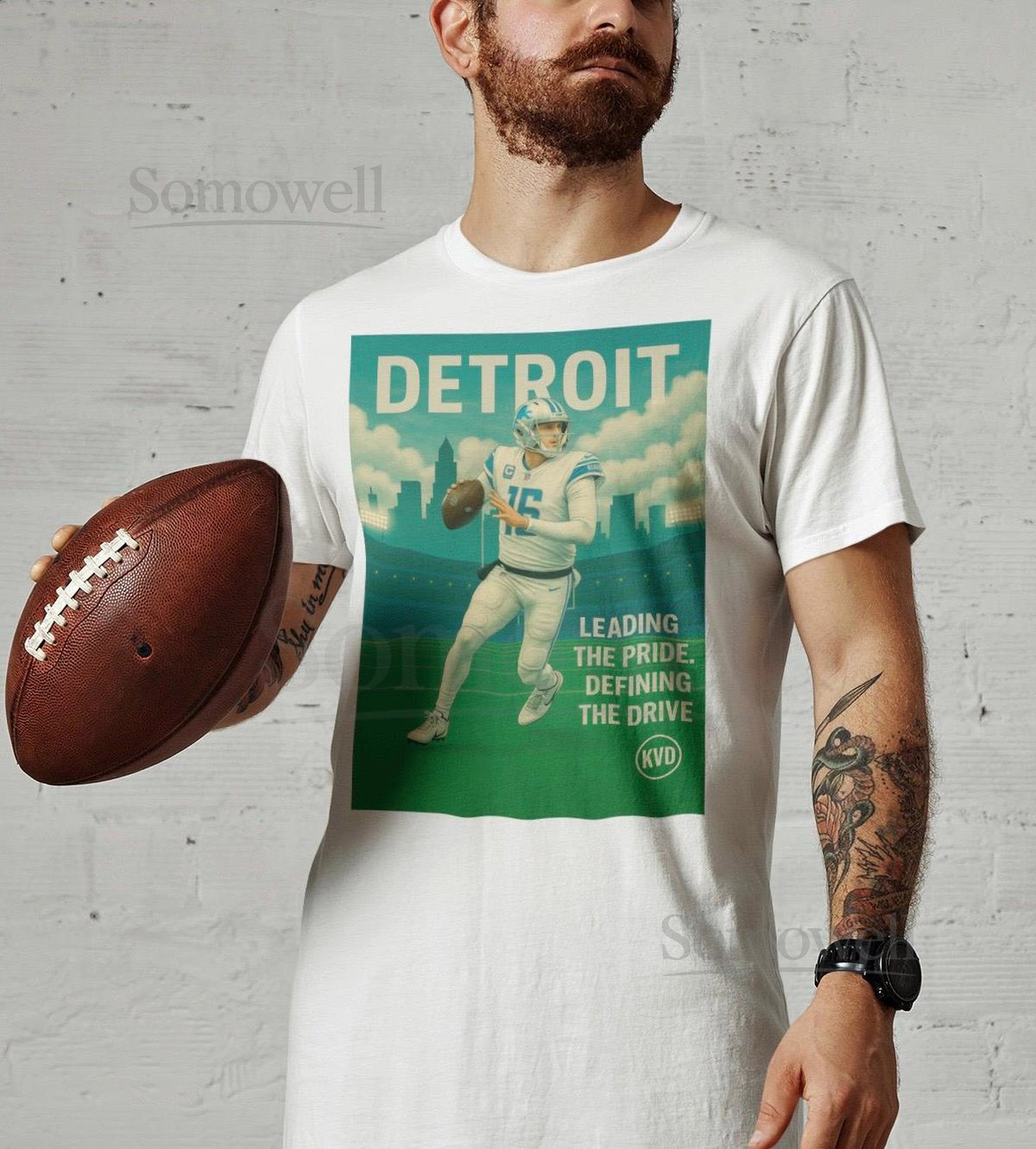 DET Detroit Football Skyline T-Shirt Leading the Pride. Defining the Drive. Pro Football Graphic Tee Sports Fan Gift_90