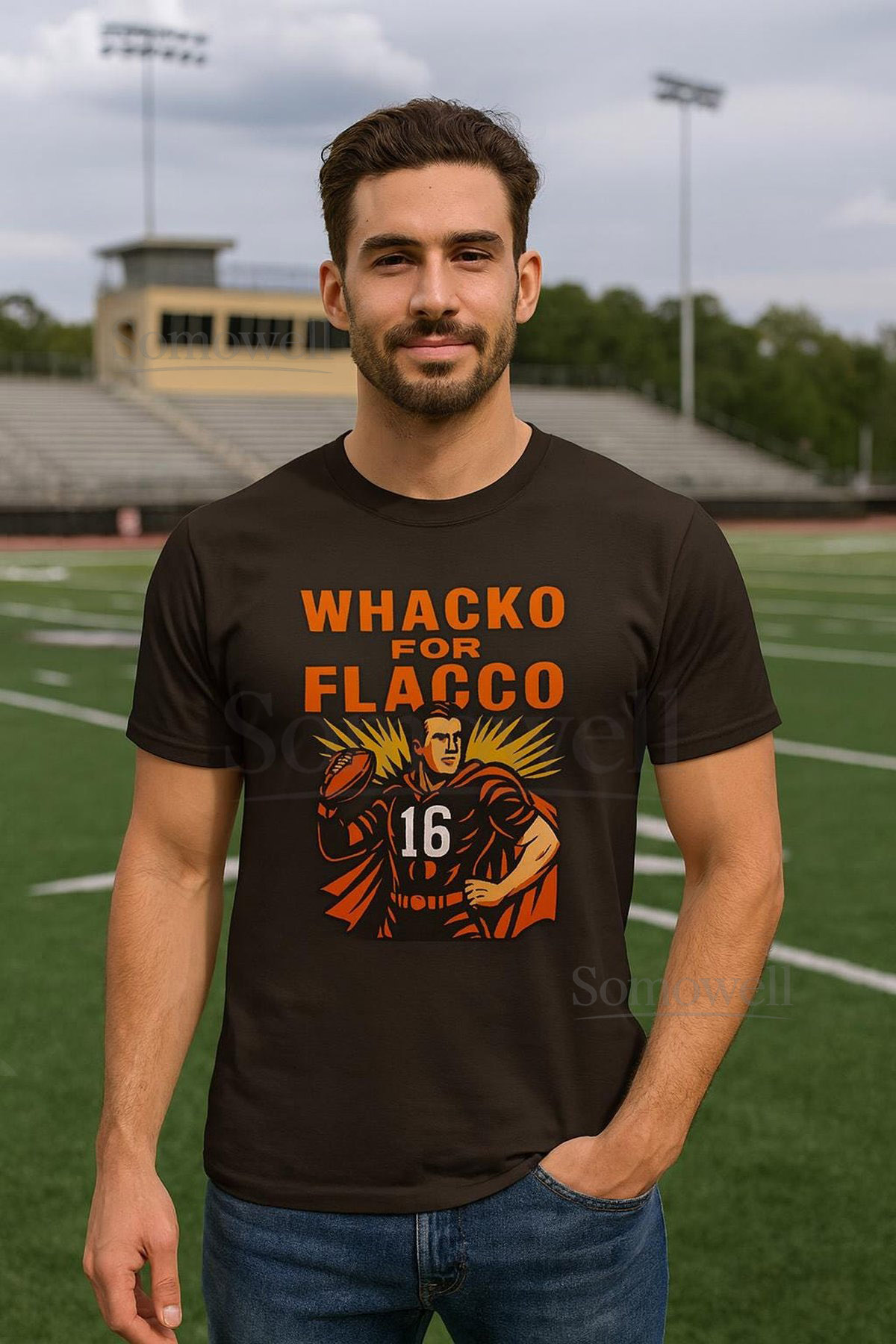 Cincinnati Football Tee Joe Flacco Jersey - NFL Fan Apparel_547