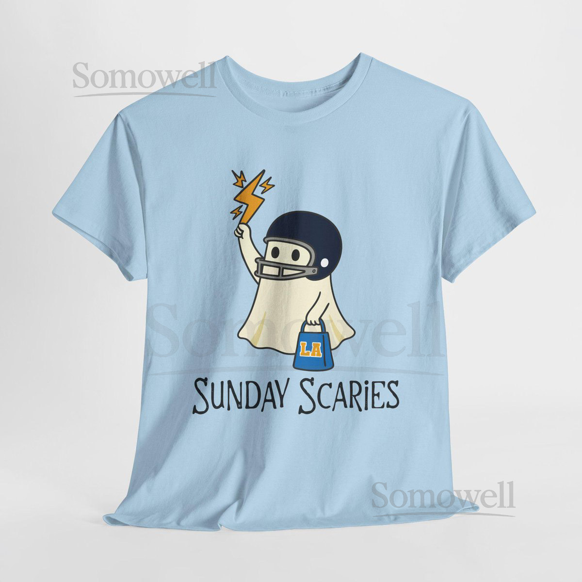 Halloween Ghost T-Shirt Los Angeles football shirt Los Angeles Game Day Blue Gold Football shirt Los Angeles Fan Shirt Sunday Scaries_205