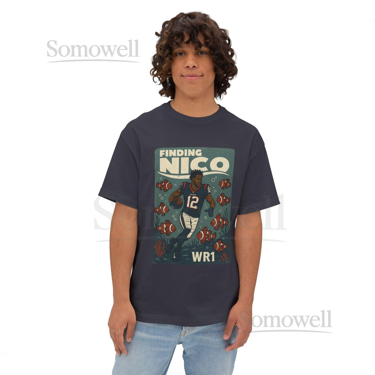 Finding Nico Shirt Nico Collins Houston Texans Tee Fantasy Football Retro Oversized Stre_136