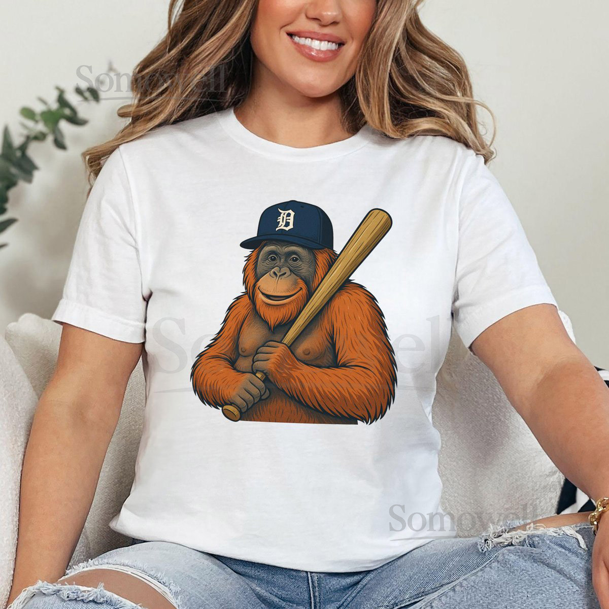 Tigers Orangutan Shirt Detroit Baseball Shirt Gift for Animal Lover_804