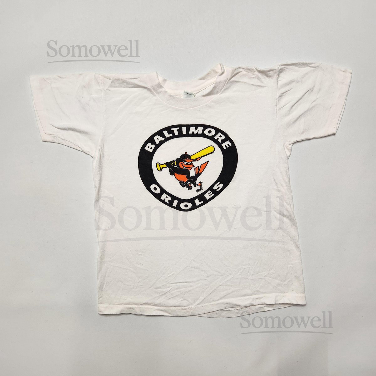 Vintage Baltimore Orioles T-Shirt 70s MLB Kids Tee Single Stitch Cotton Fits 6-8y_648
