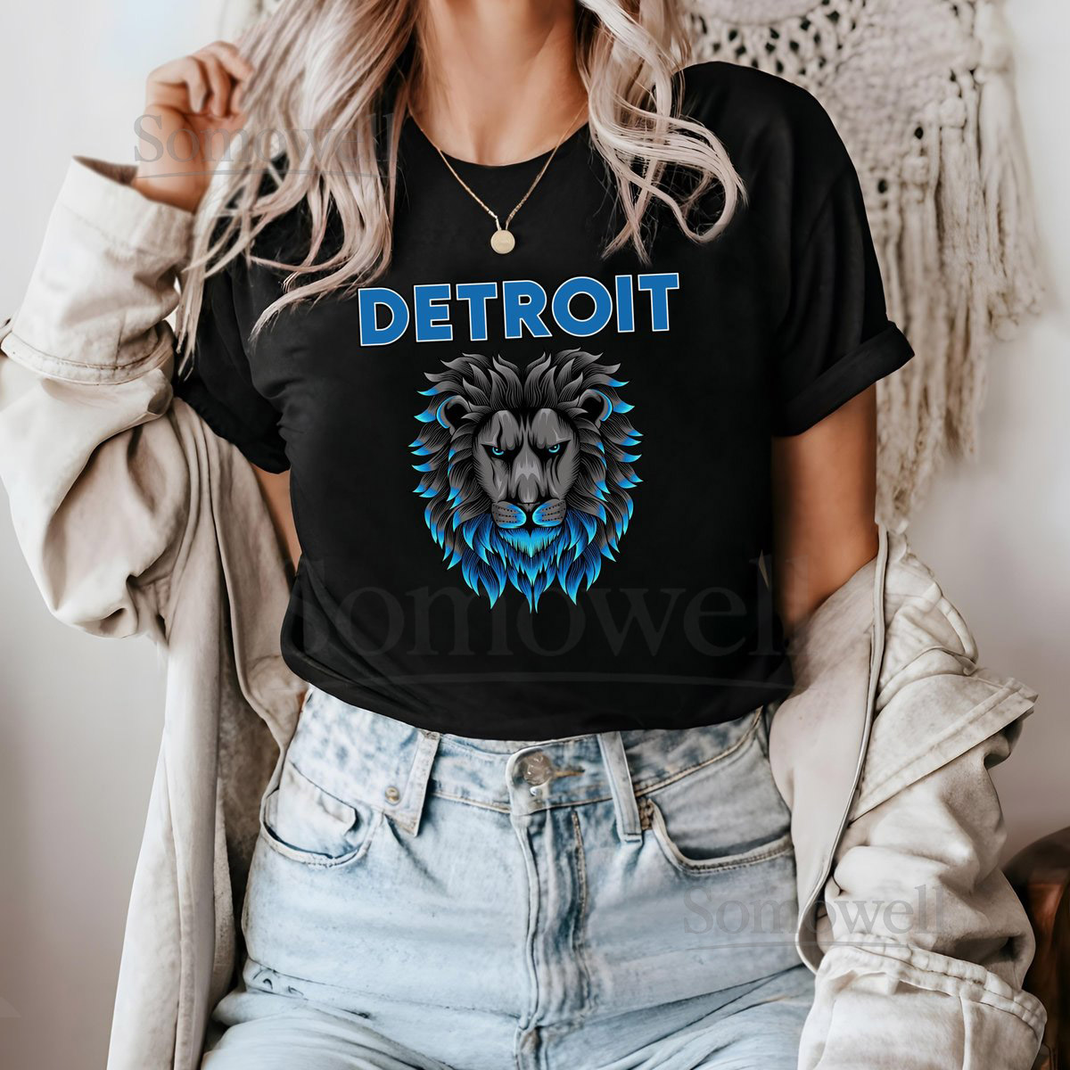 Detroit Lions T-Shirt Detroit Shirt Lions Tee Football Shirt NFL Fans Michigan Sports_296