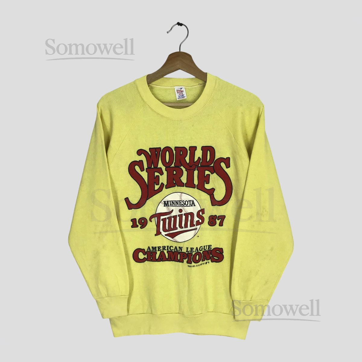 Vintage 80's Minnesota Twins Yellow Sweatshirt Medium Minnesota Twins World Series Champions Logo Sweater Minnesota Twins Baseball Size M_874