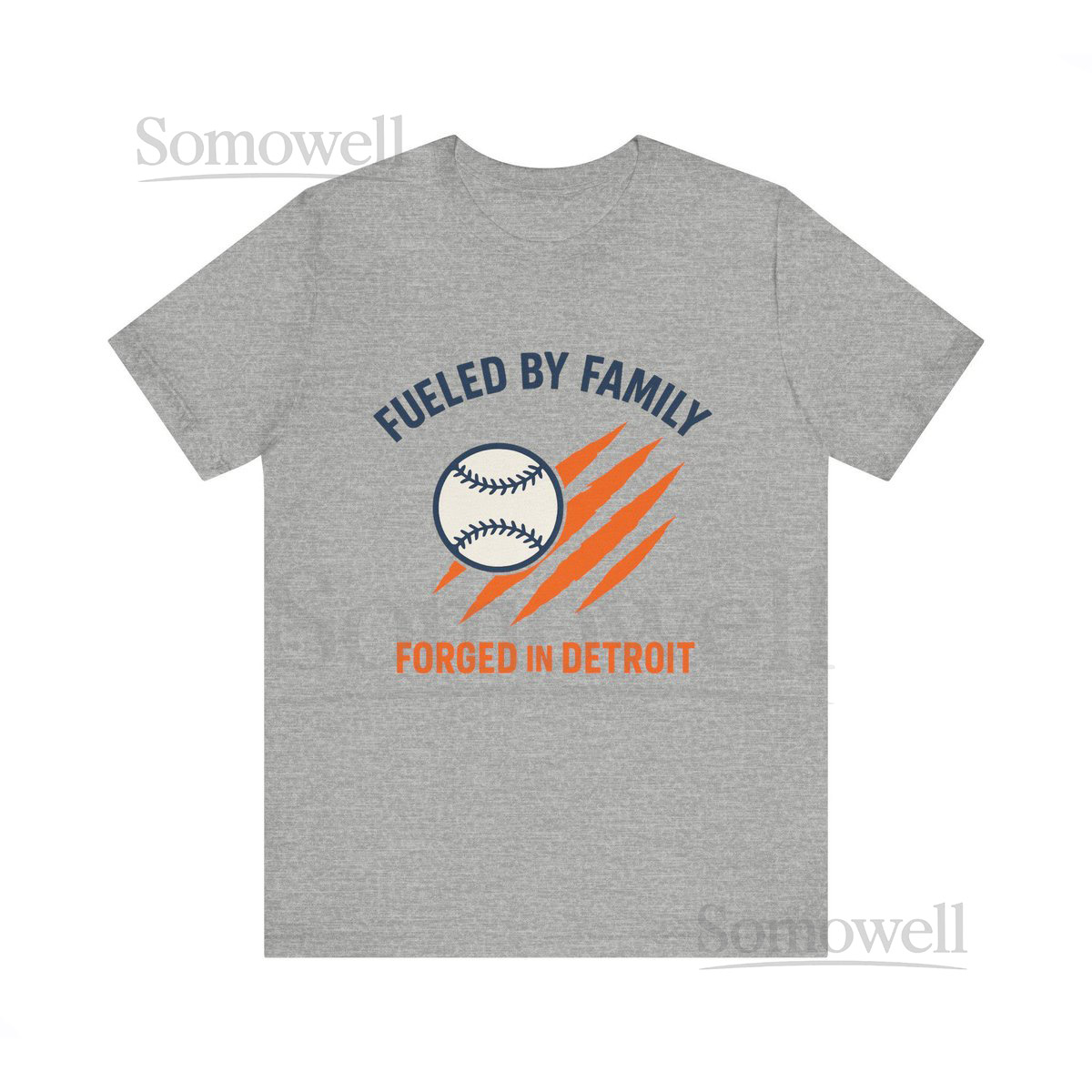 Fueled by Family Forged in Detroit Baseball Tiger Claw Detroit Baseball Fan T-Shirt_289