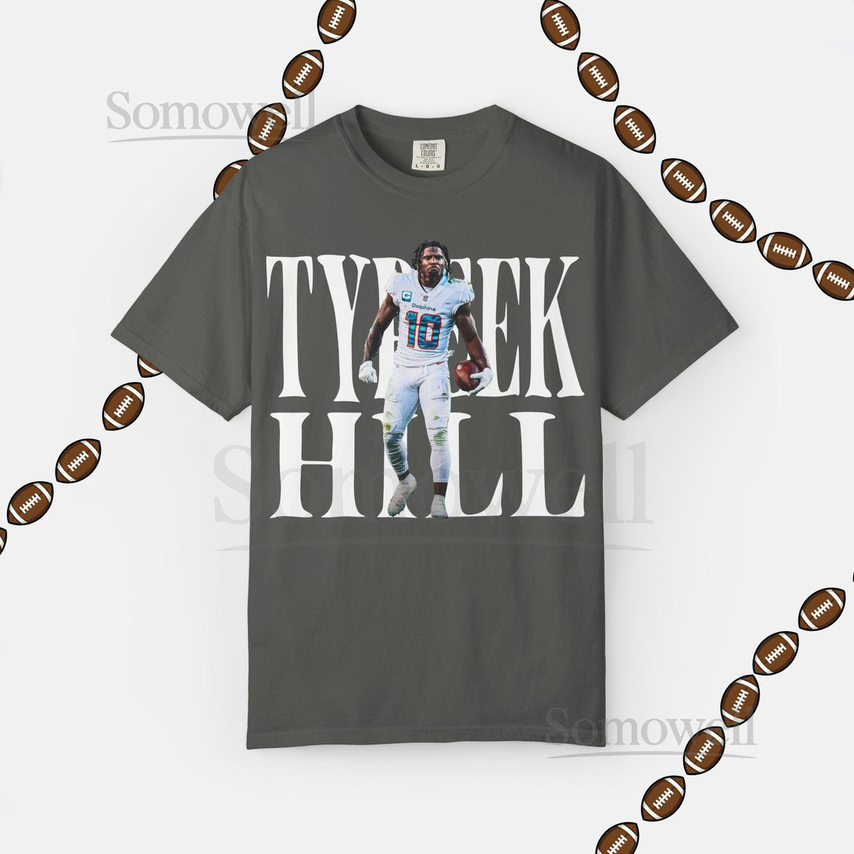 Tyreek Hill Miami Dolphins T-Shirt Vintage Graphic Fins Tee_573