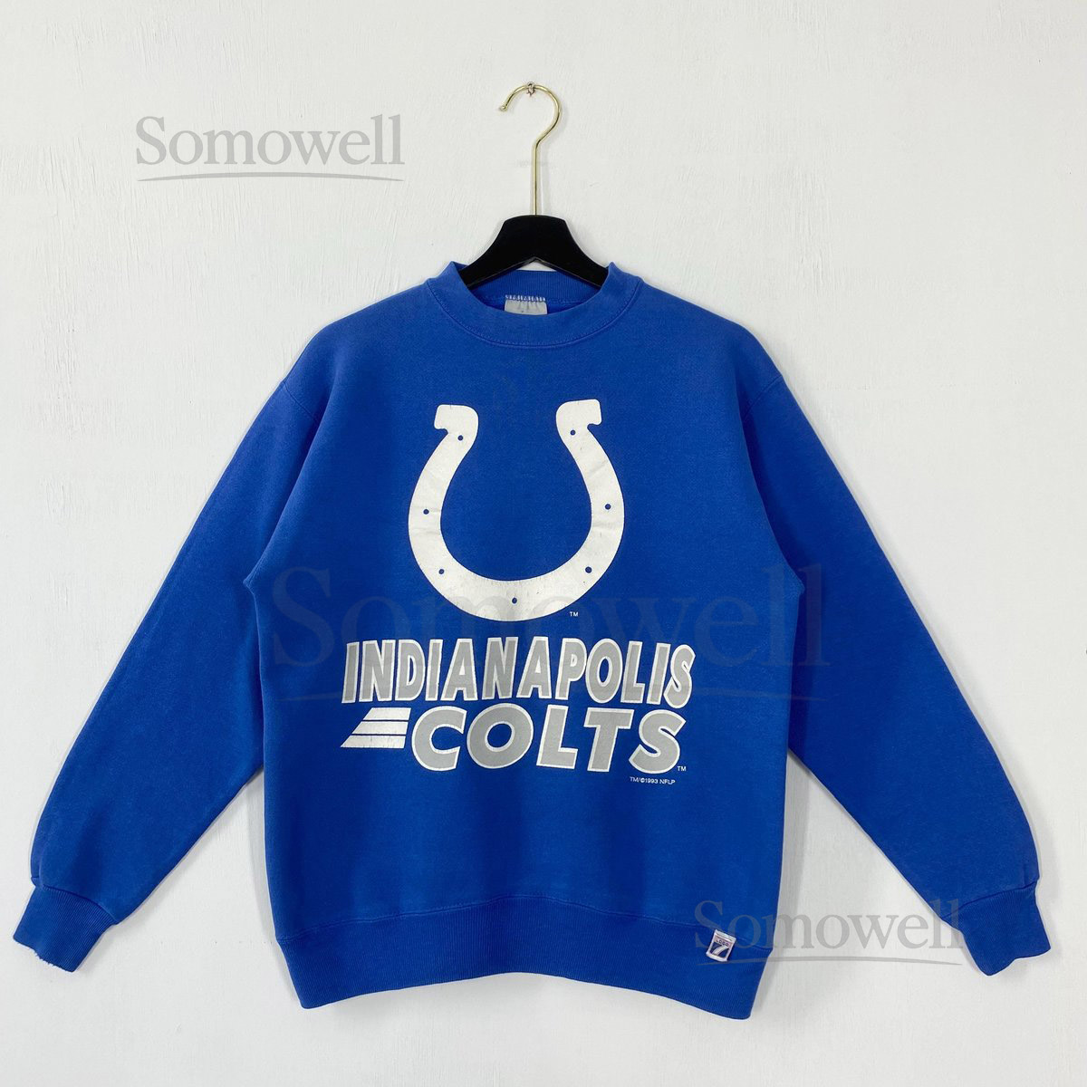 Vintage 90s Indianapolis Colts Sweatshirt Crewneck Pullover Sportswear NFL Indianapolis Colts Print Logo Blue_931