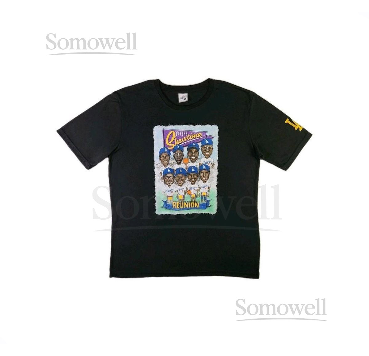 LA Dodgers Showtime Lakers Reunion T-shirt Medium Black - MLB NBA Sportswear Pro Athletic Apparel Gift For Sports Fan Unisex Fanwear_535