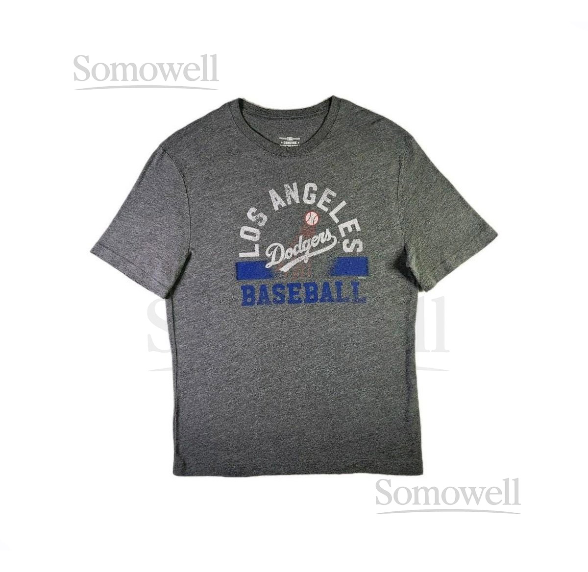 LA Dodgers T-shirt Medium Gray - MLB Baseball Sportswear Pro Athletic Apparel Gift For Sports Fan Unisex Retro Style Fanwear Crew Tee_542