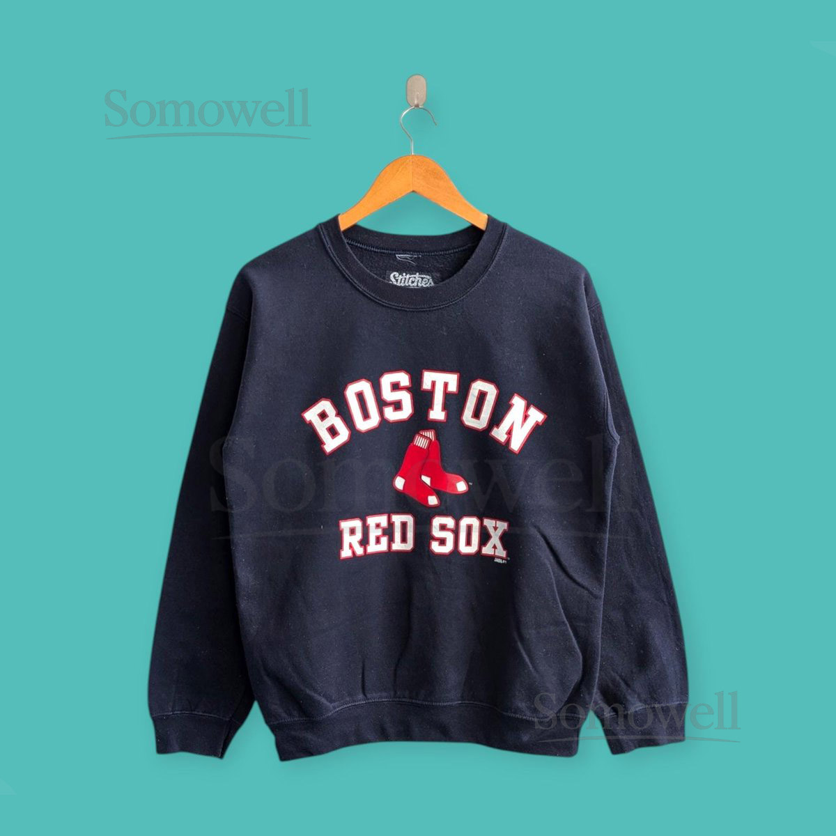 Boston red Sox sweatshirt Boston red Sox crewneck Boston red Sox sweater pullover streewear sportswear style nice blue colour size small_205